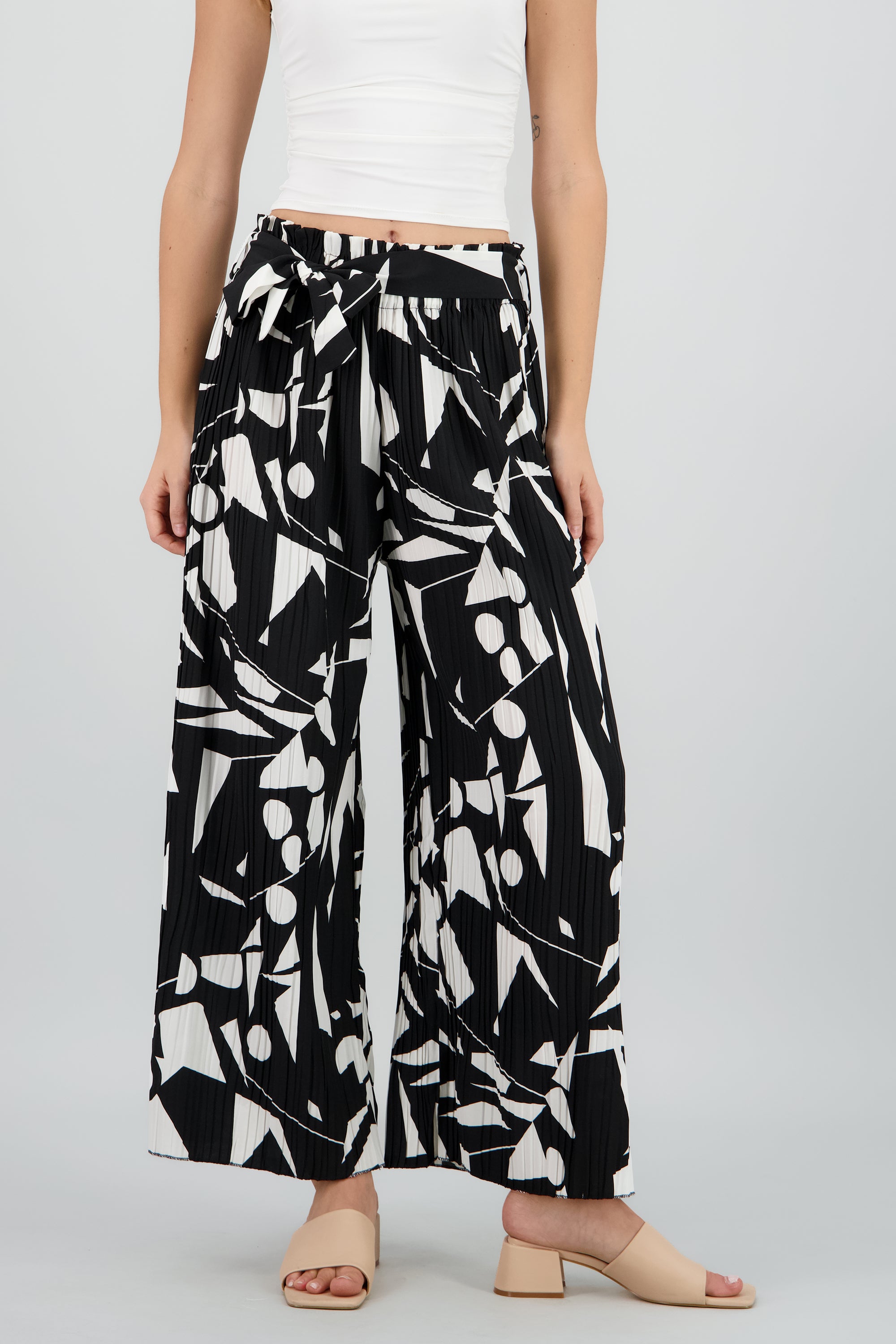 Pantalon amplio estampado NEGRO COMBO