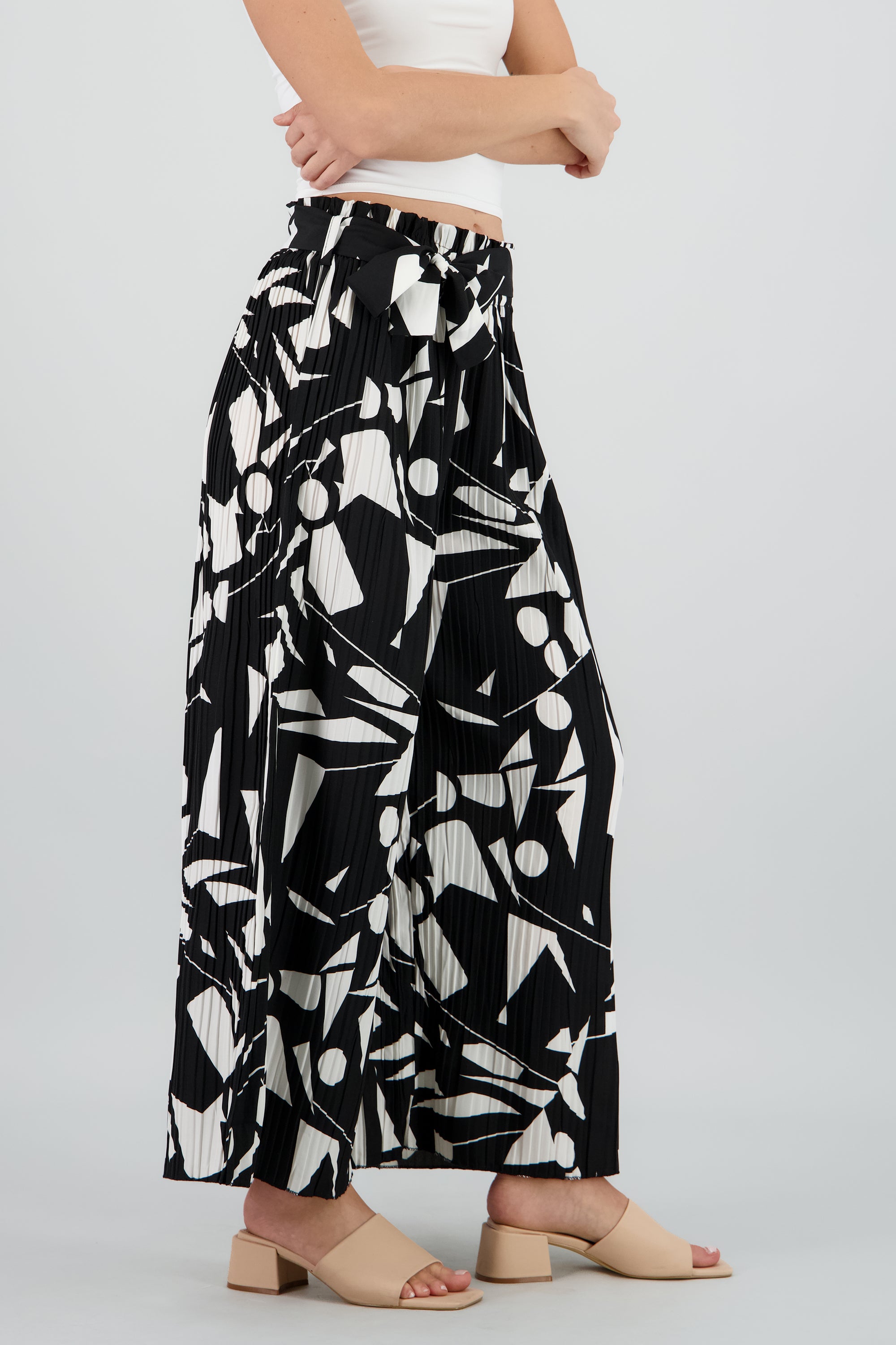 Pantalon amplio estampado NEGRO COMBO