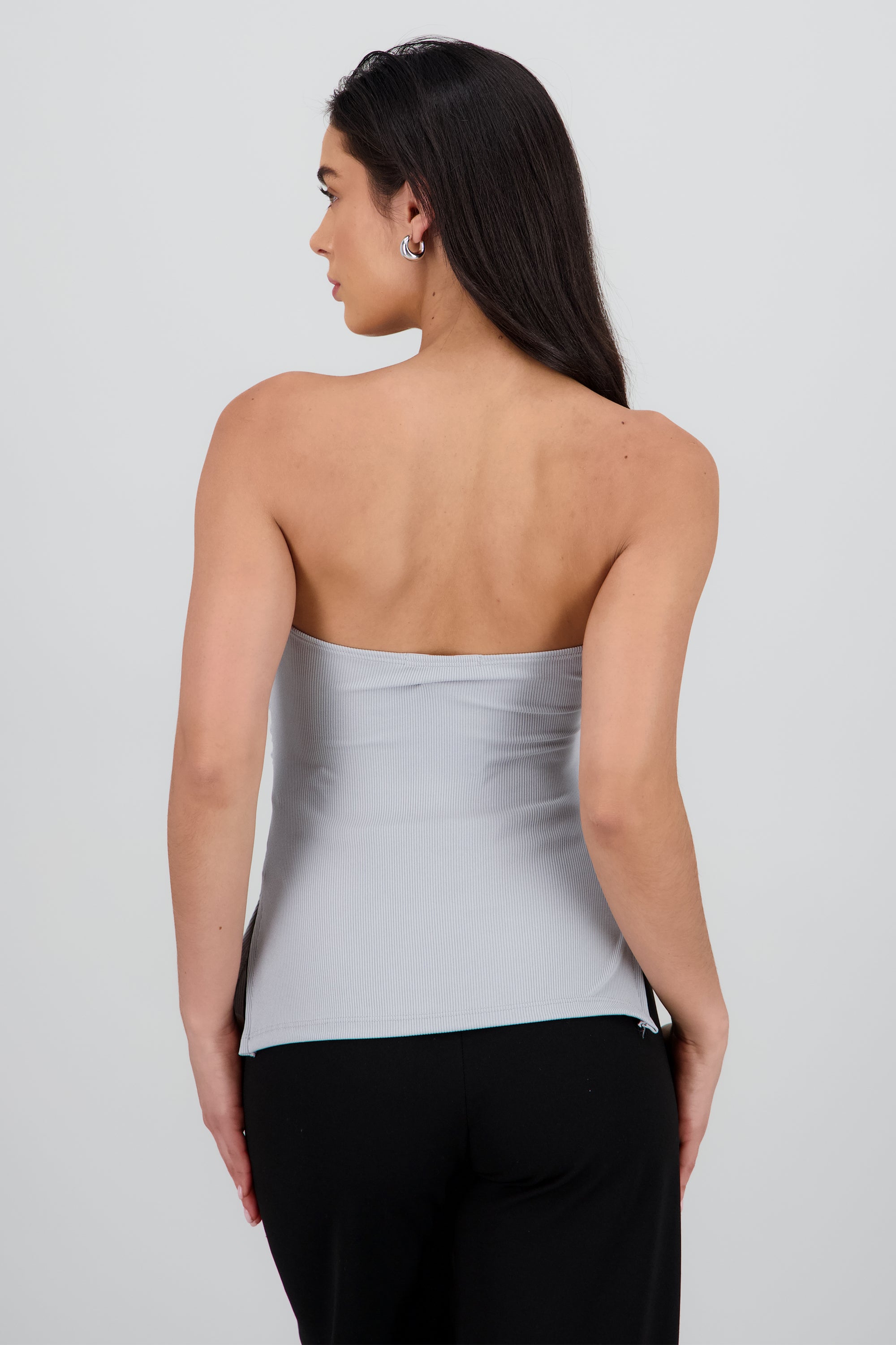 Top tubo abertura rib GRIS CLARO