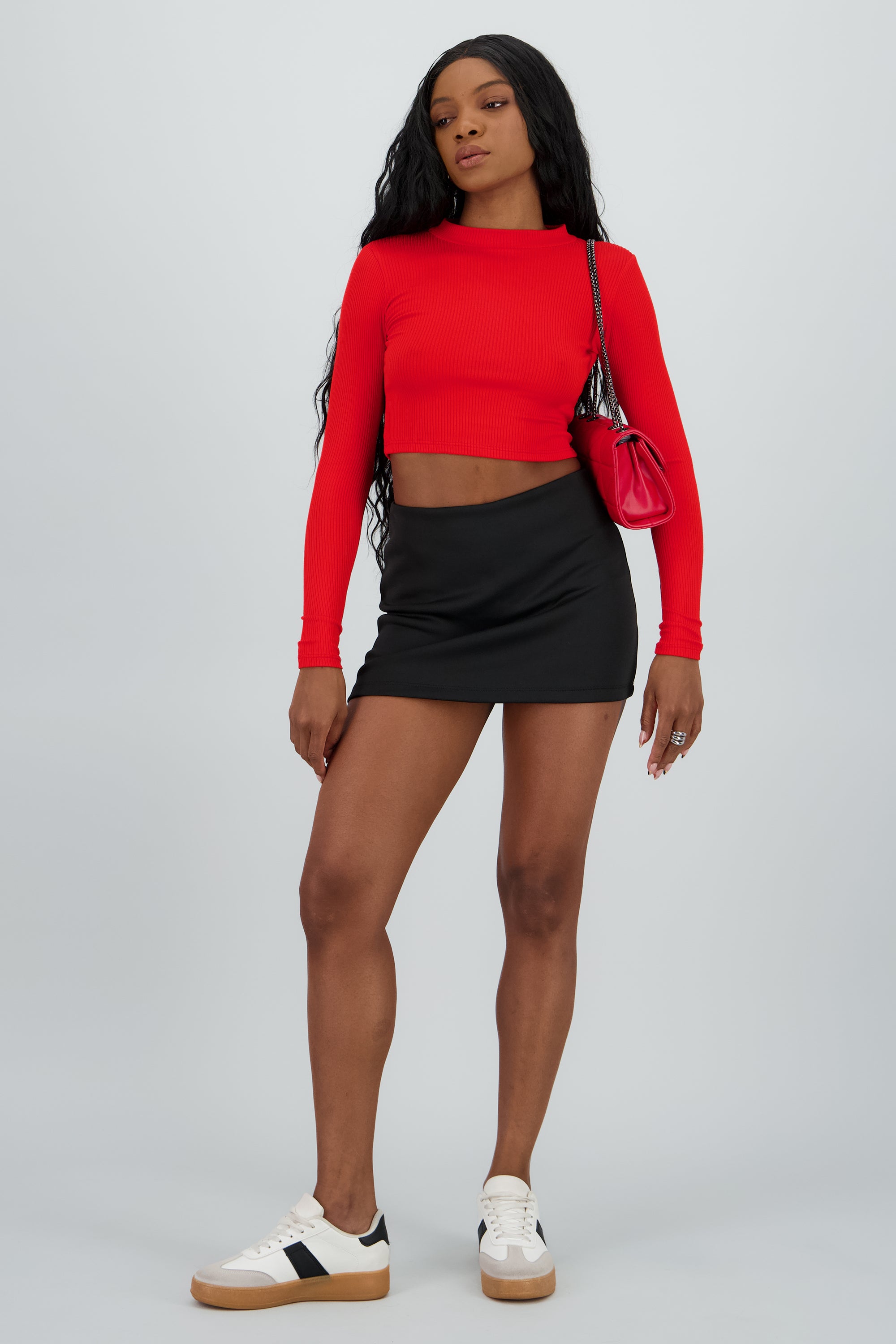 Falda short mini lisa NEGRO