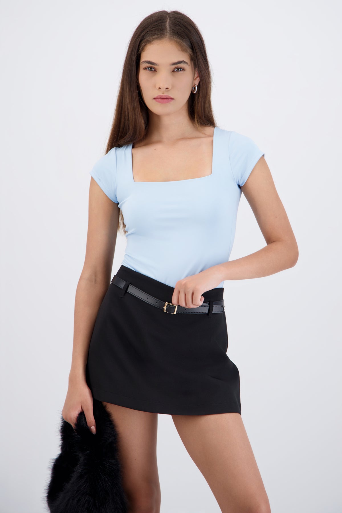 Body escote cuadrado AZUL CIELO