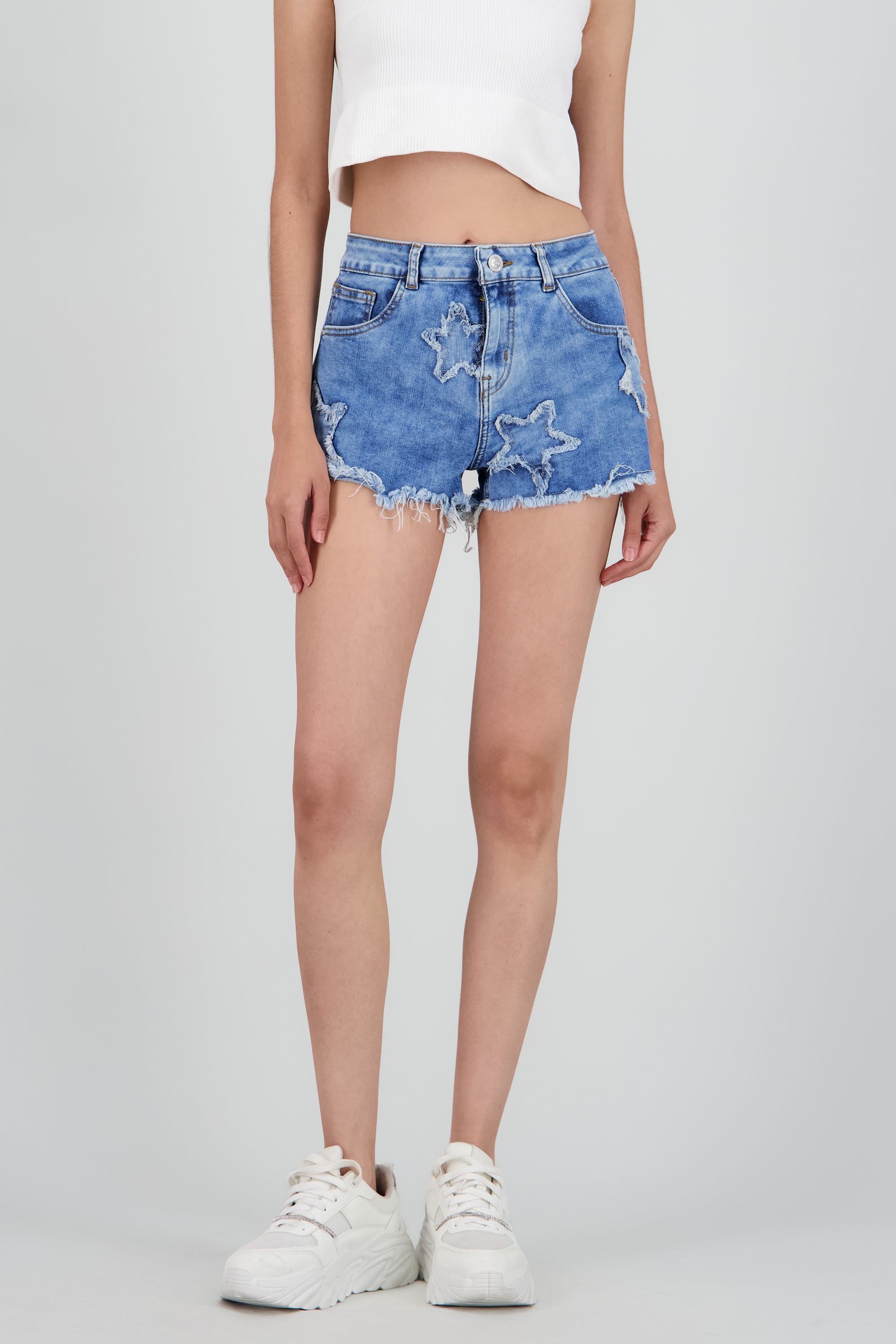 Short estrellas con flequillo MEDIUM WASH