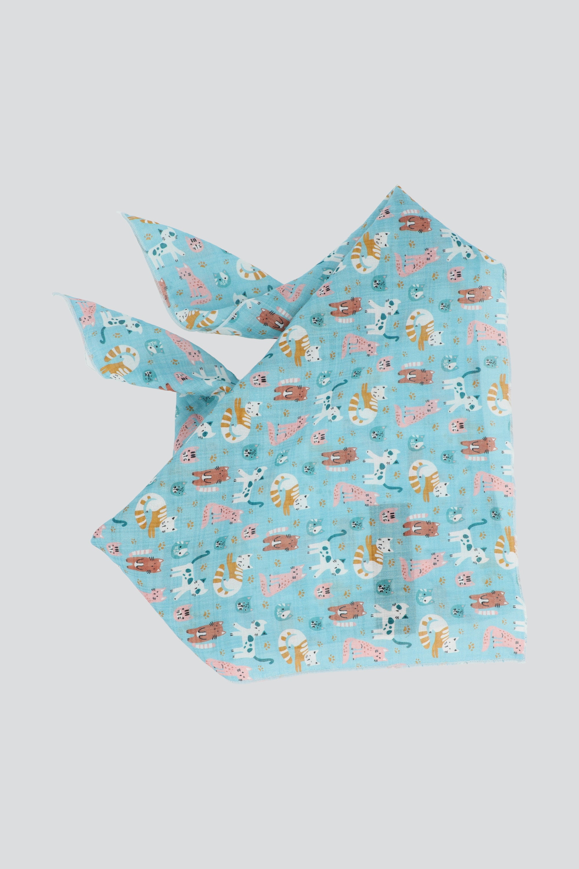 Pañuelo mini print perritos 55*55 AZUL