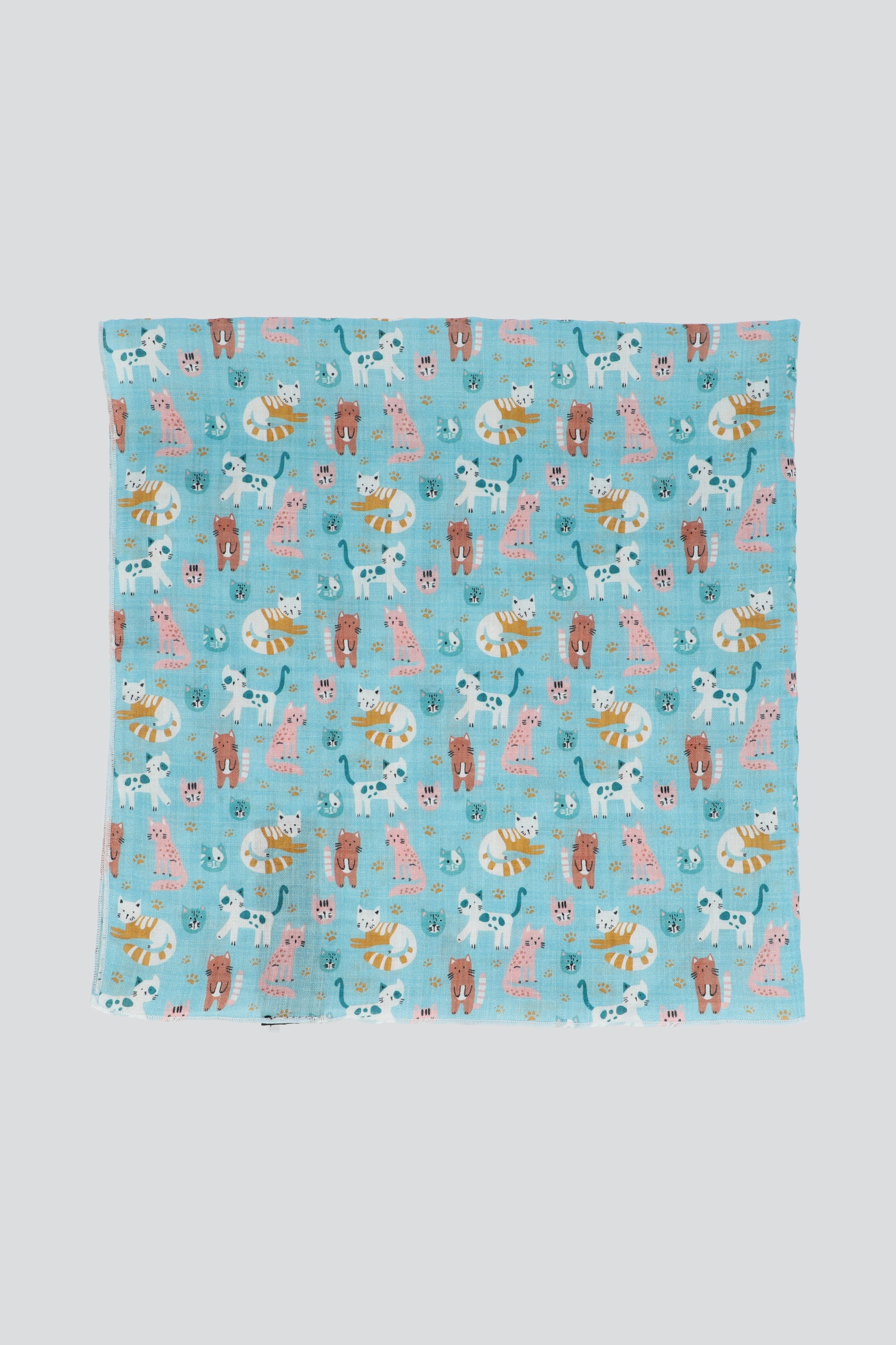 Pañuelo mini print perritos 55*55 AZUL