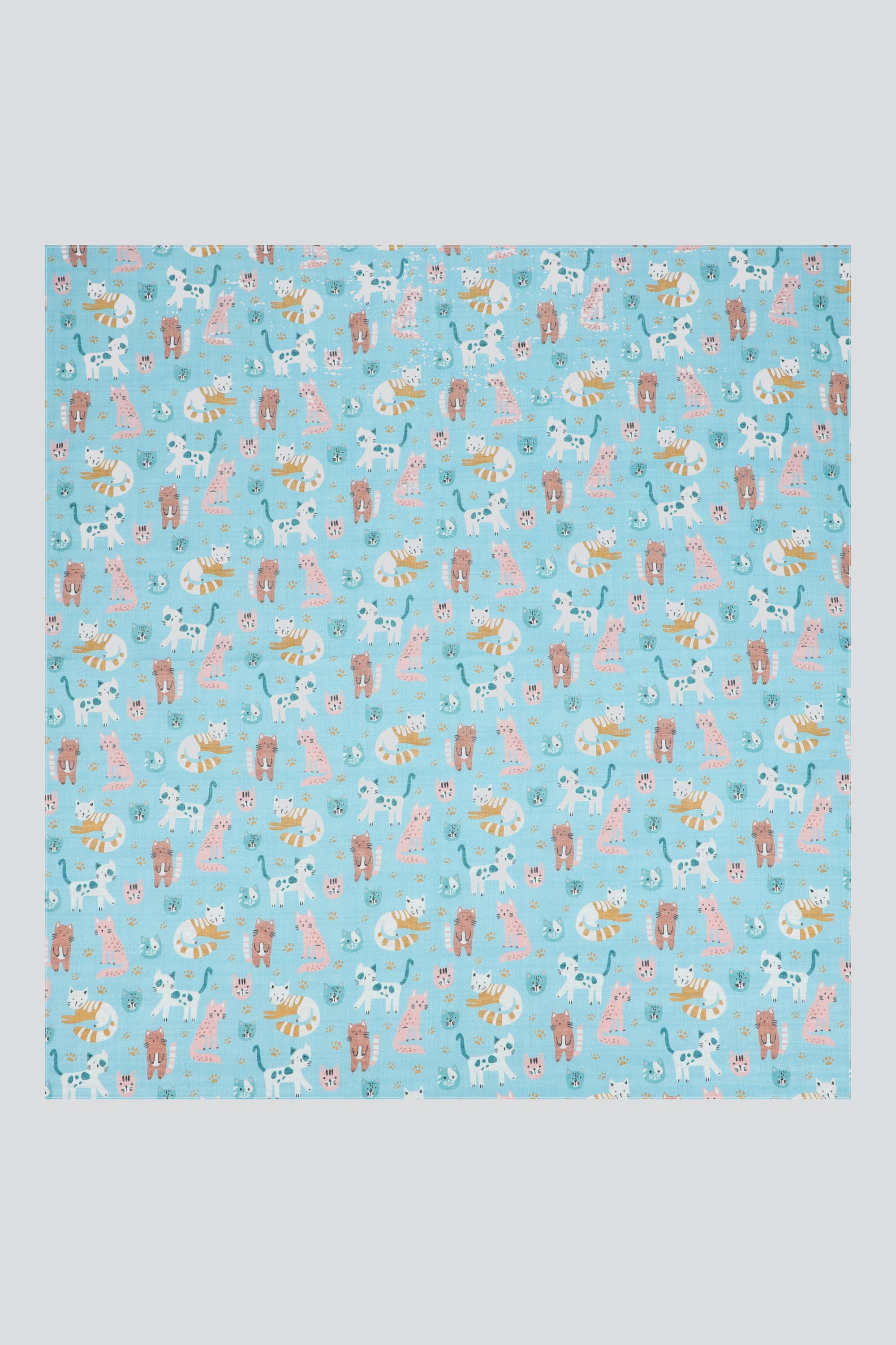 Pañuelo mini print perritos 55*55 AZUL