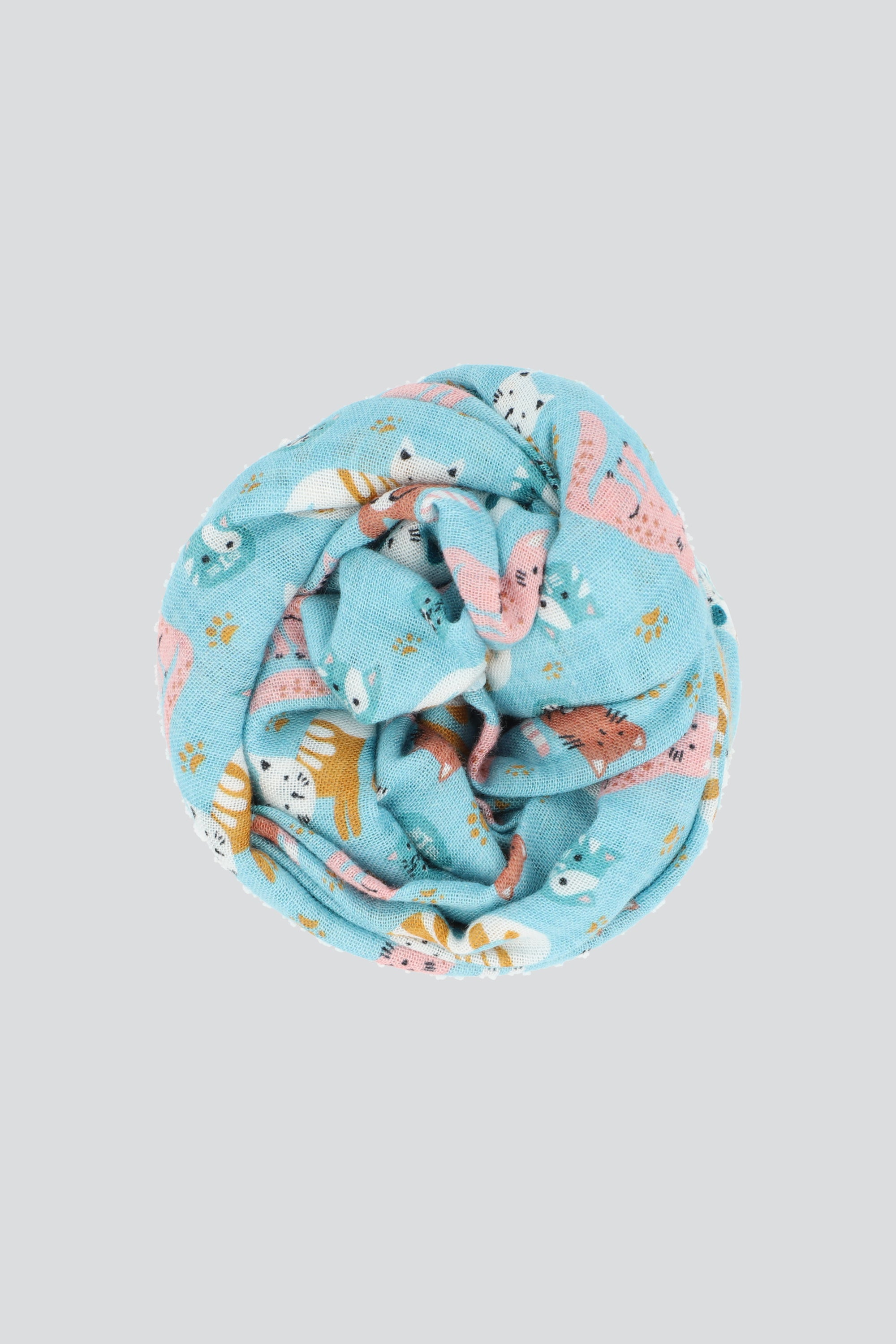 Pañuelo mini print perritos 55*55 AZUL