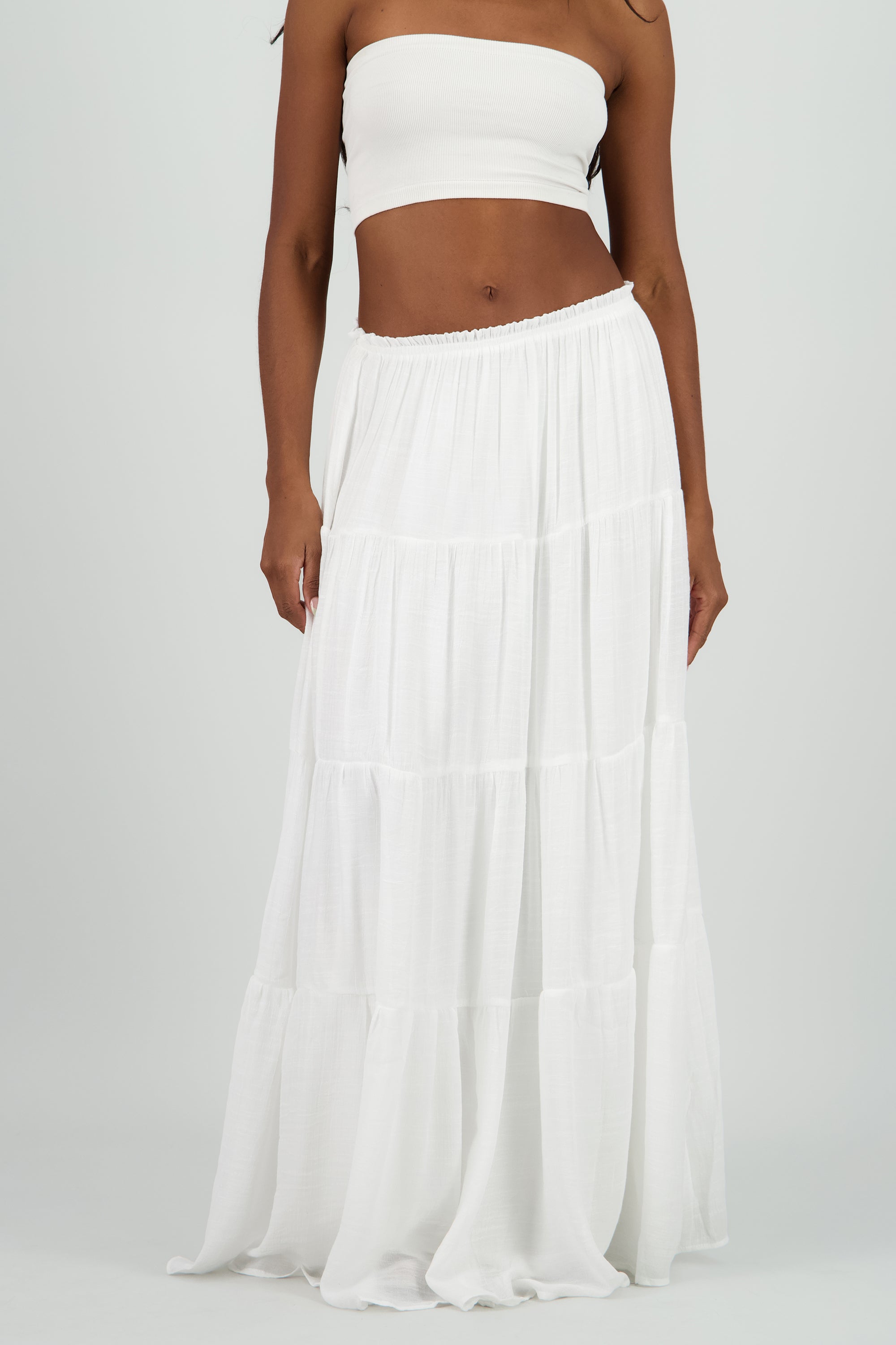 Falda maxi lisa BLANCO