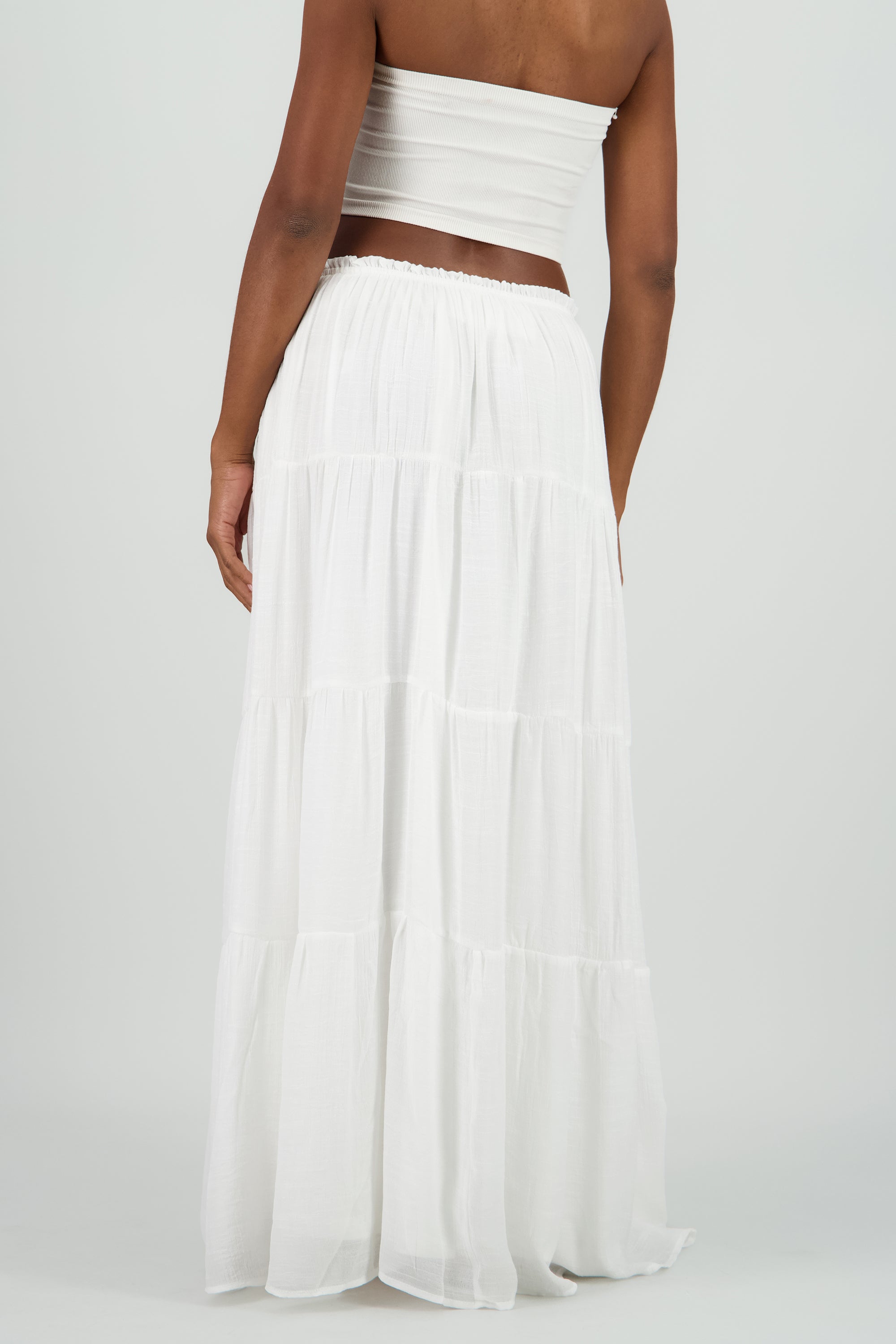 Falda maxi lisa BLANCO