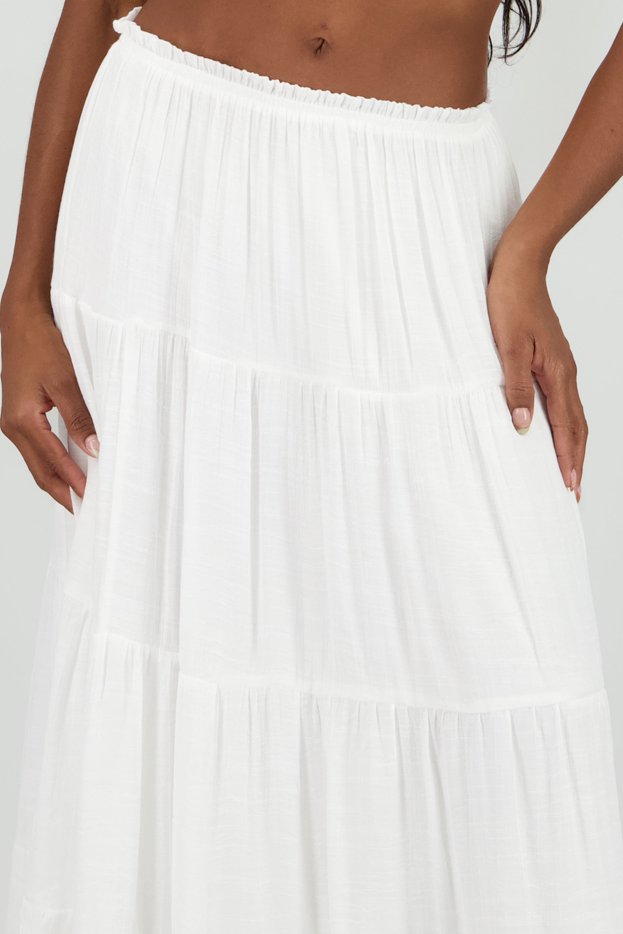 Falda maxi lisa BLANCO