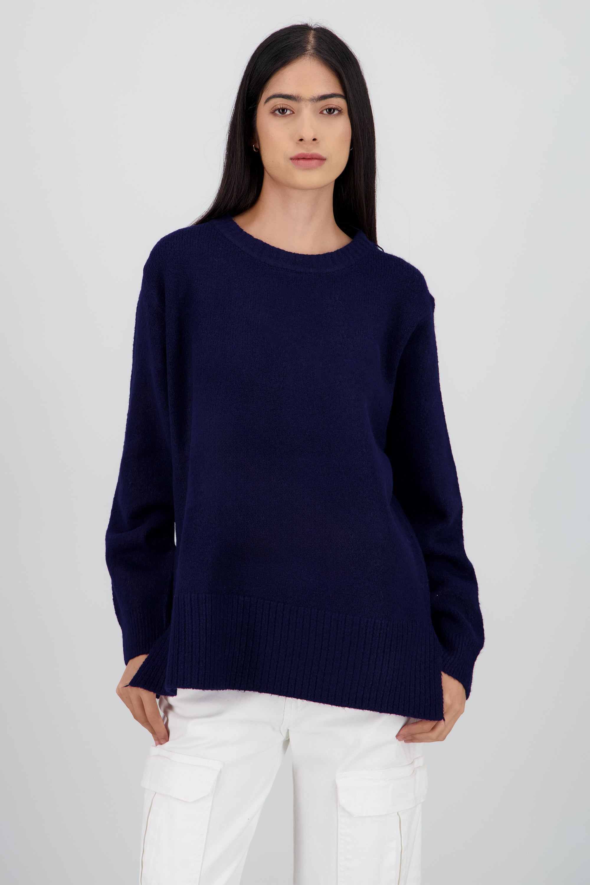 Sueter oversized liso MARINO