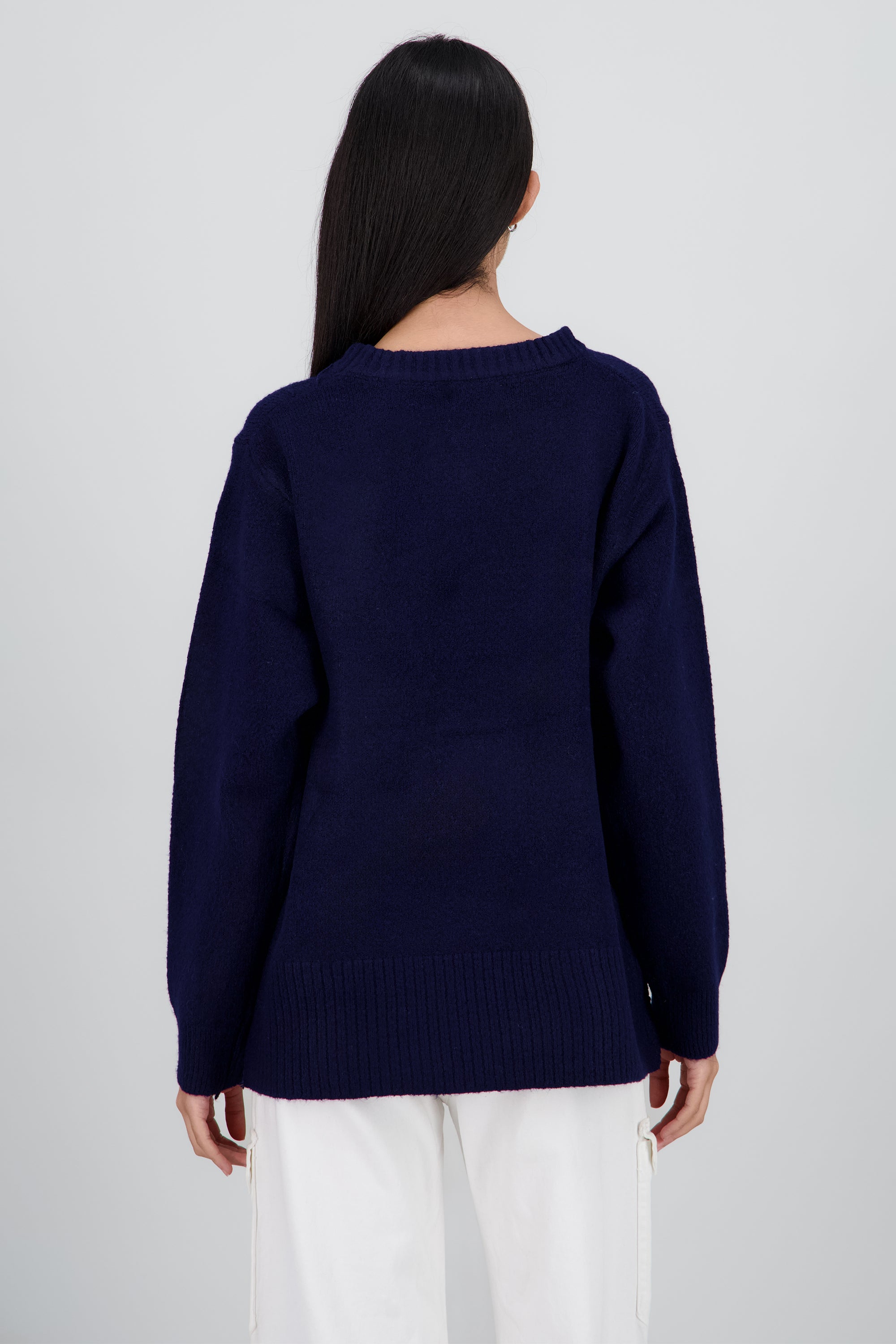 Sueter oversized liso MARINO
