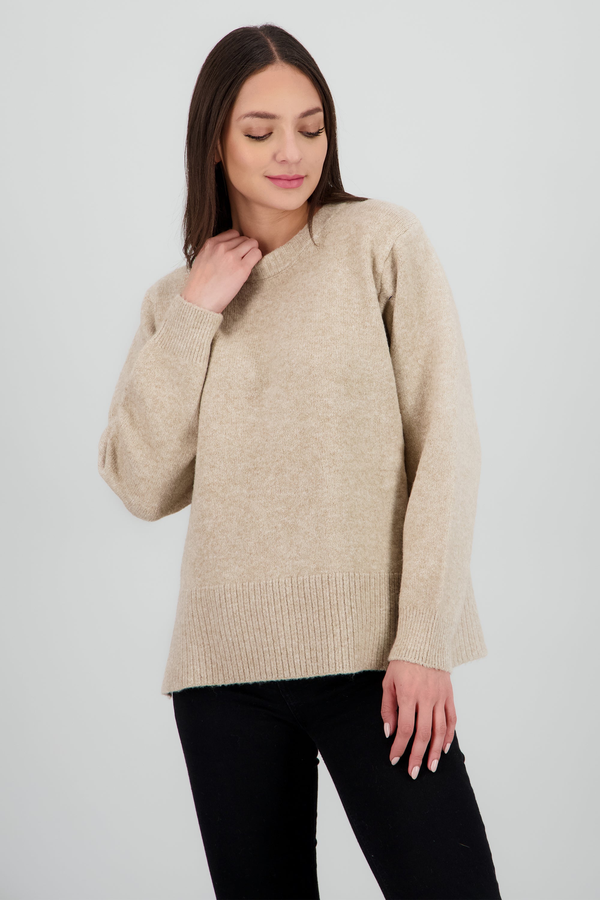 Sueter oversized liso TAUPE