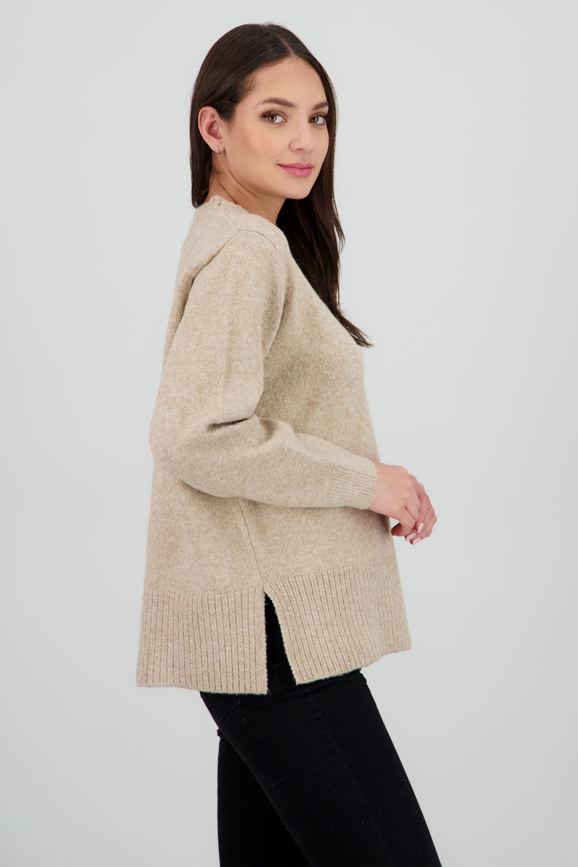 Sueter oversized liso TAUPE