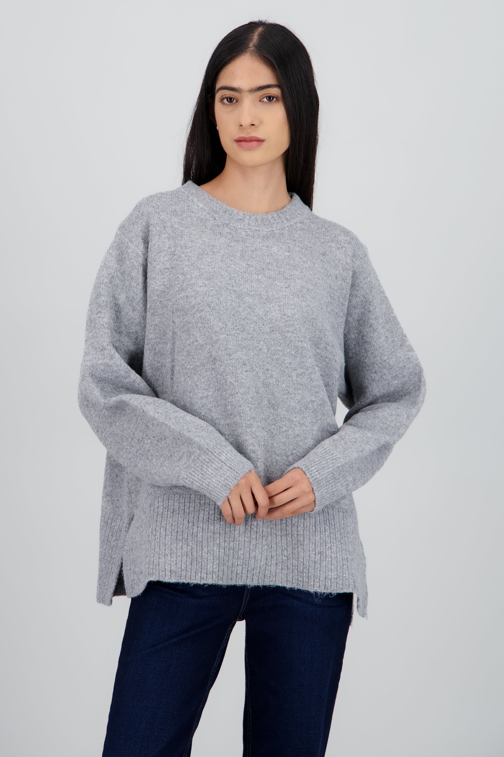 Sueter oversized liso GRIS