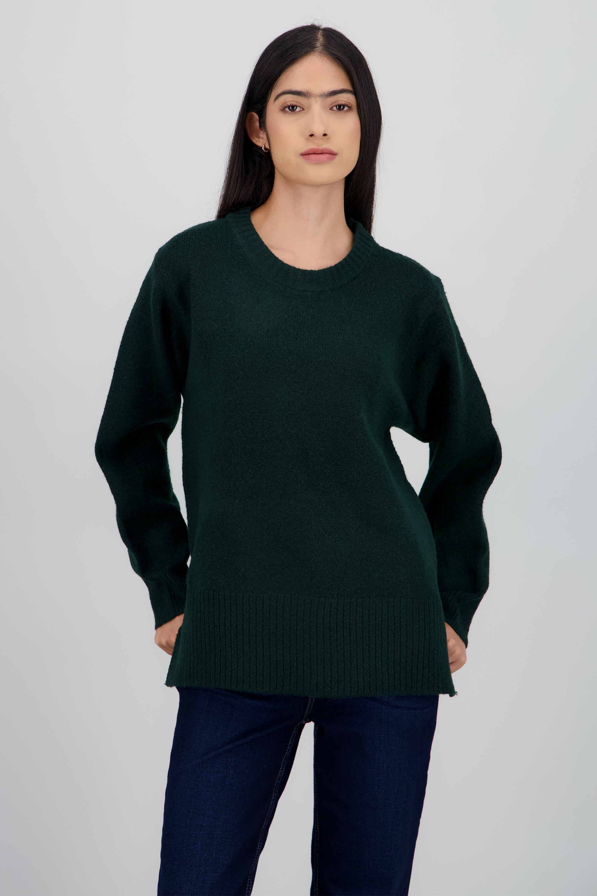 Sueter oversized liso VERDE CAZADOR