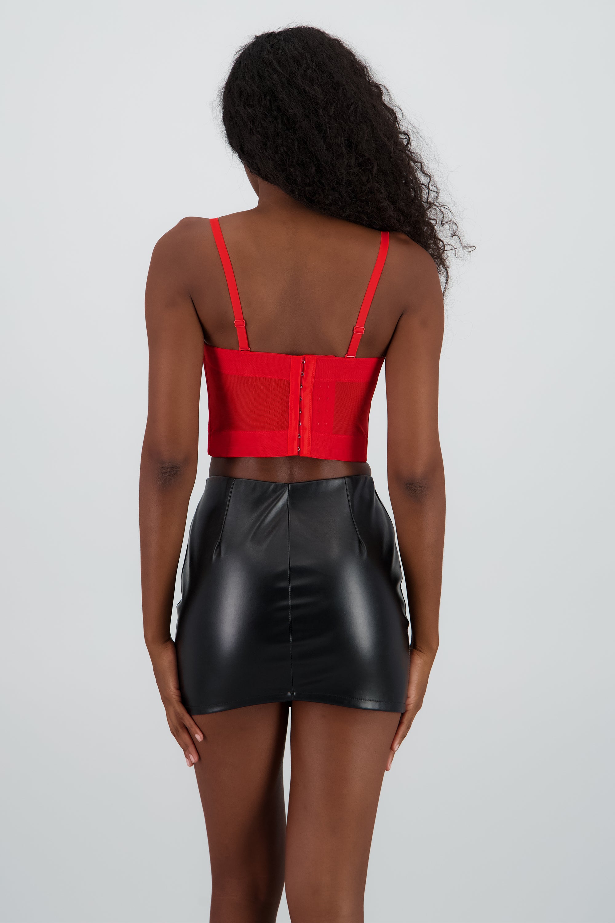 Top corset detalle copas ROJO CEREZA