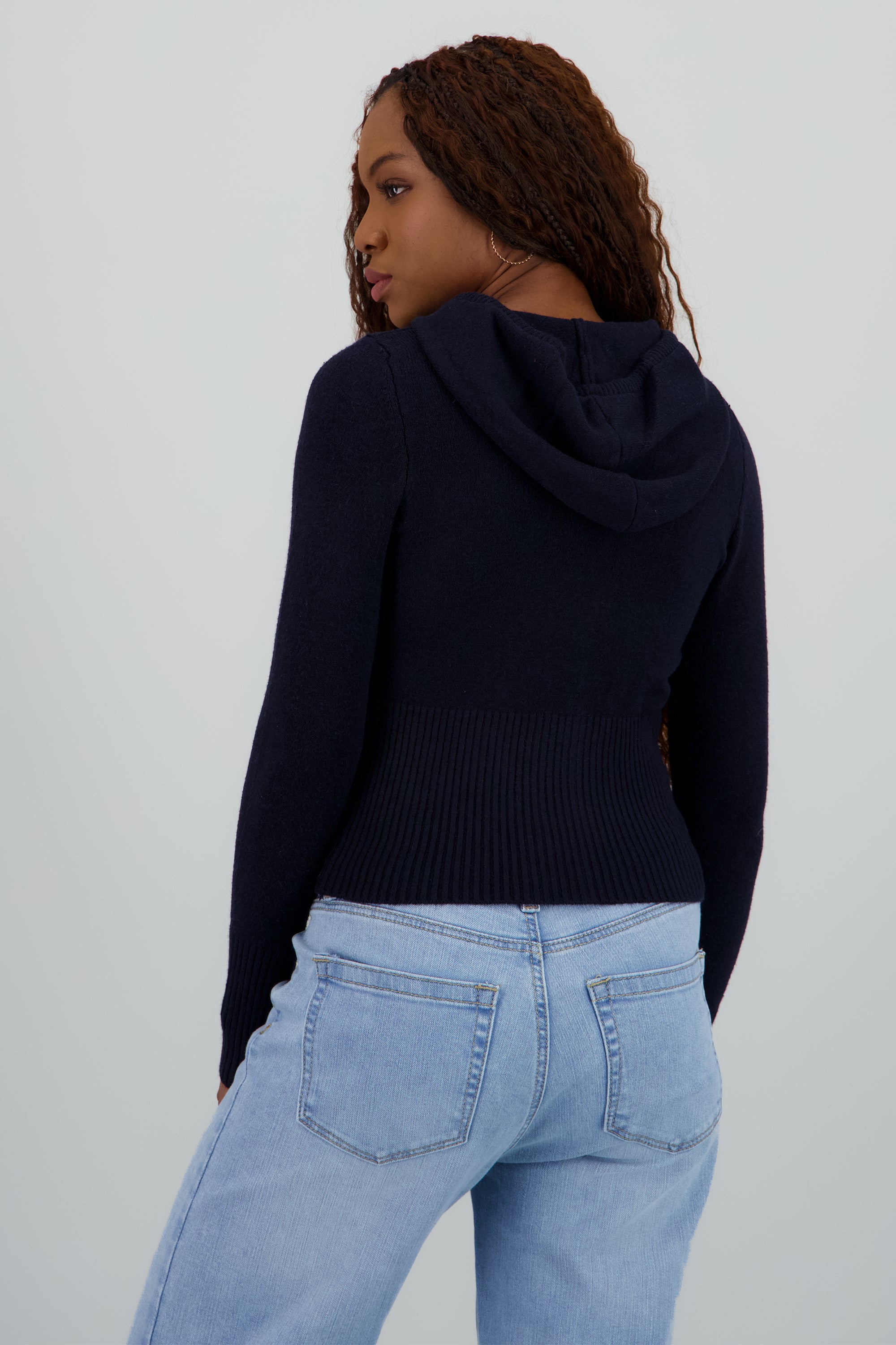 Sueter con cierre y gorro MARINO