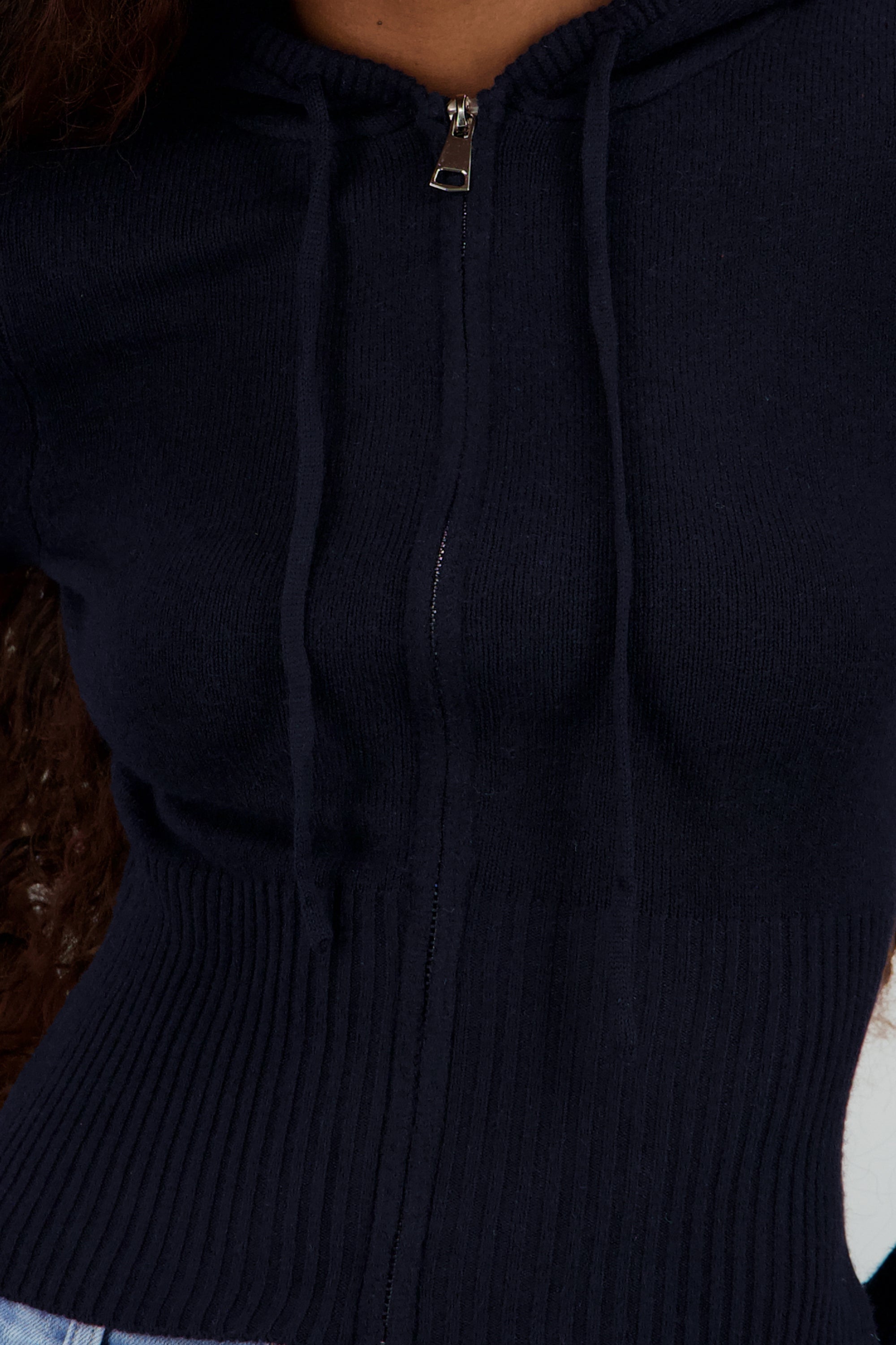 Sueter con cierre y gorro MARINO