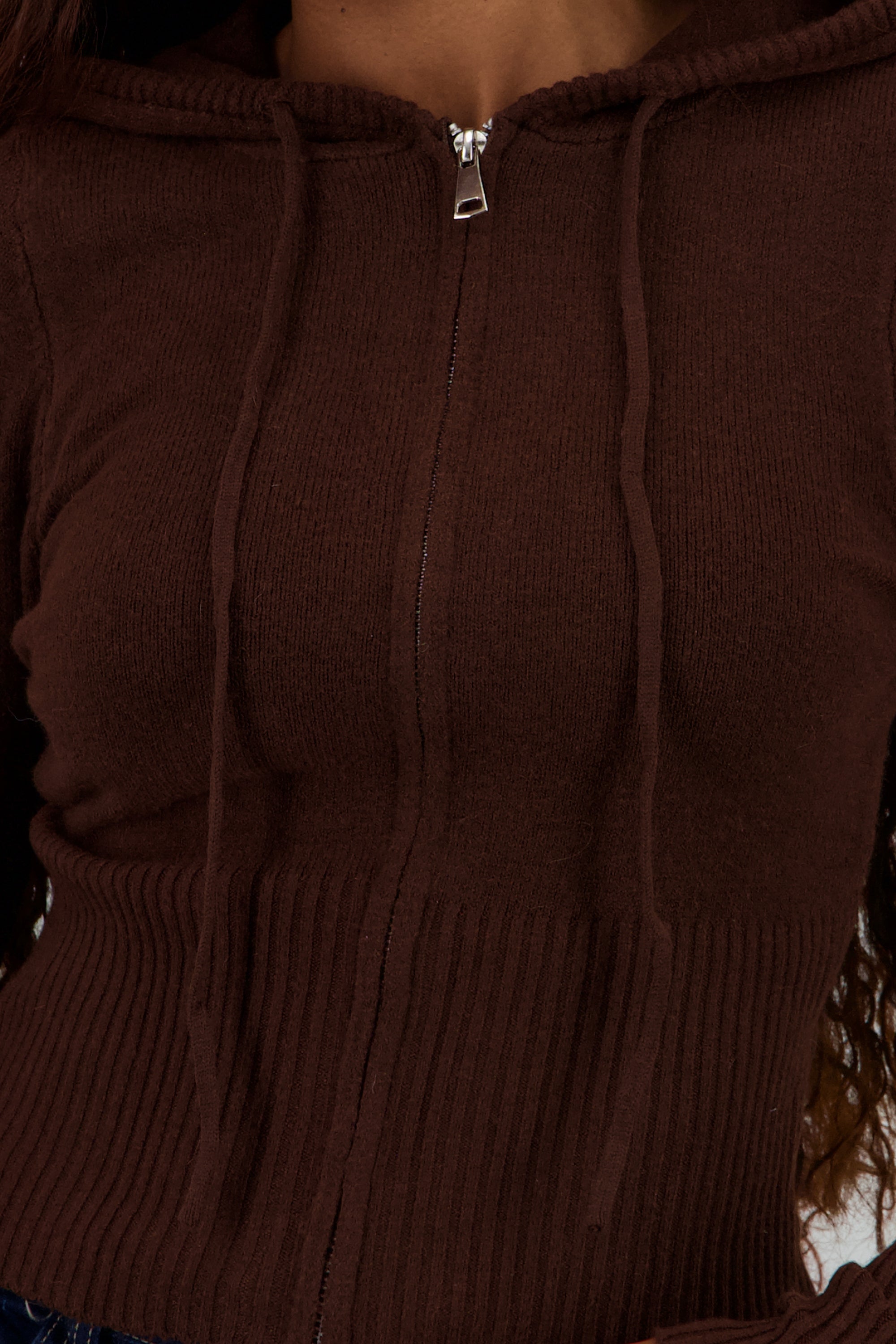 Sueter con cierre y gorro CAFE