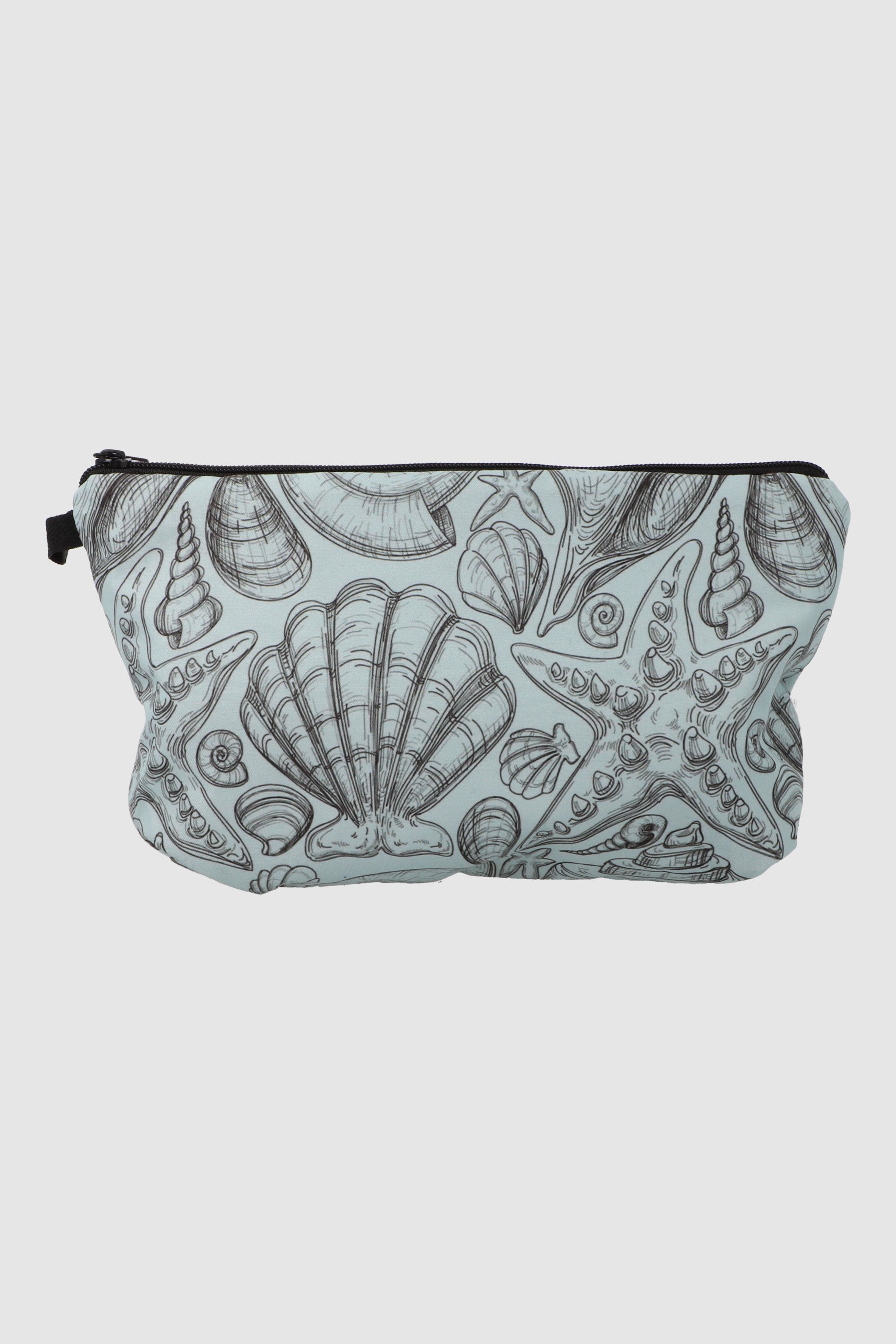 Cosmetiquera conchas sketch AZUL PASTEL