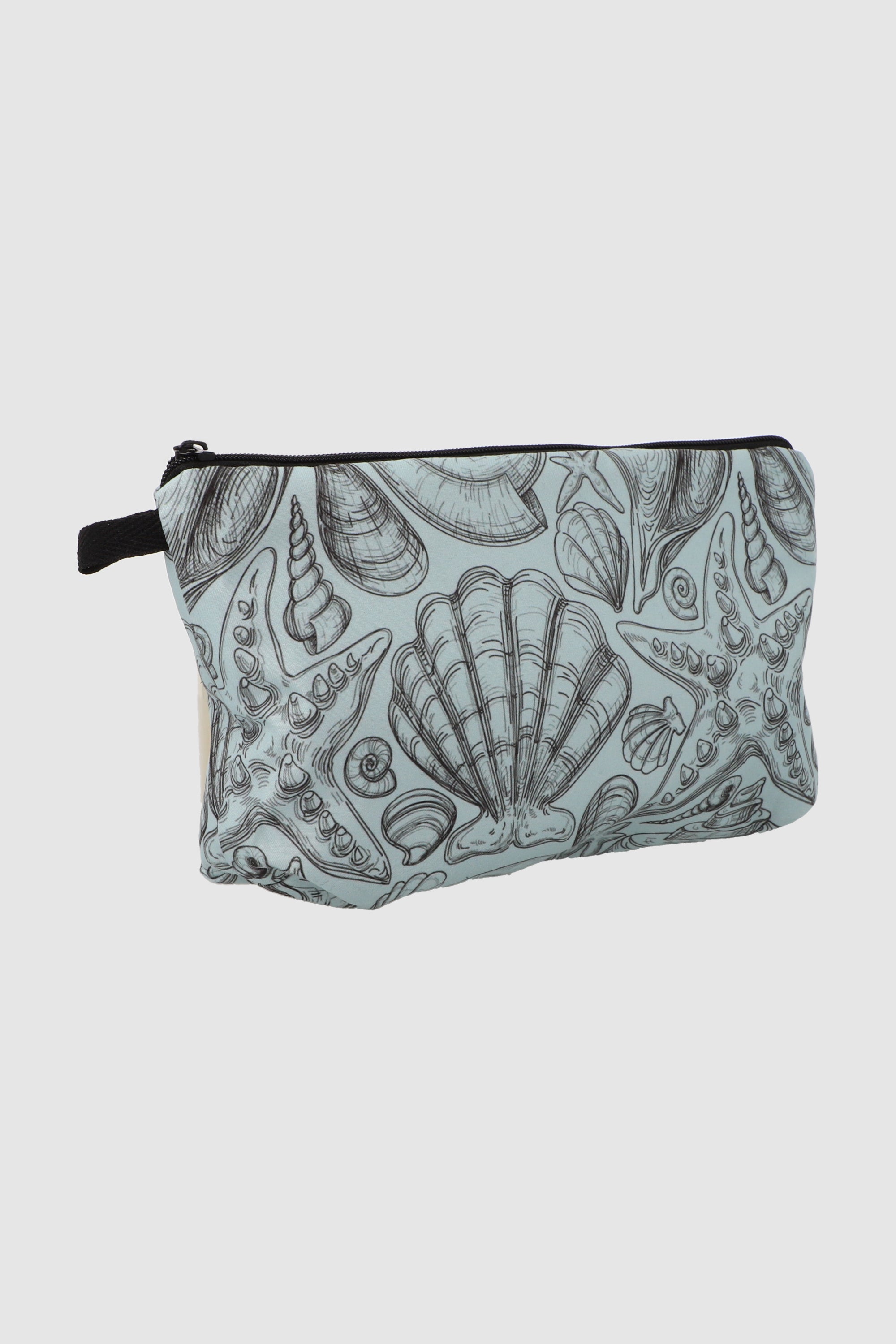 Cosmetiquera conchas sketch AZUL PASTEL