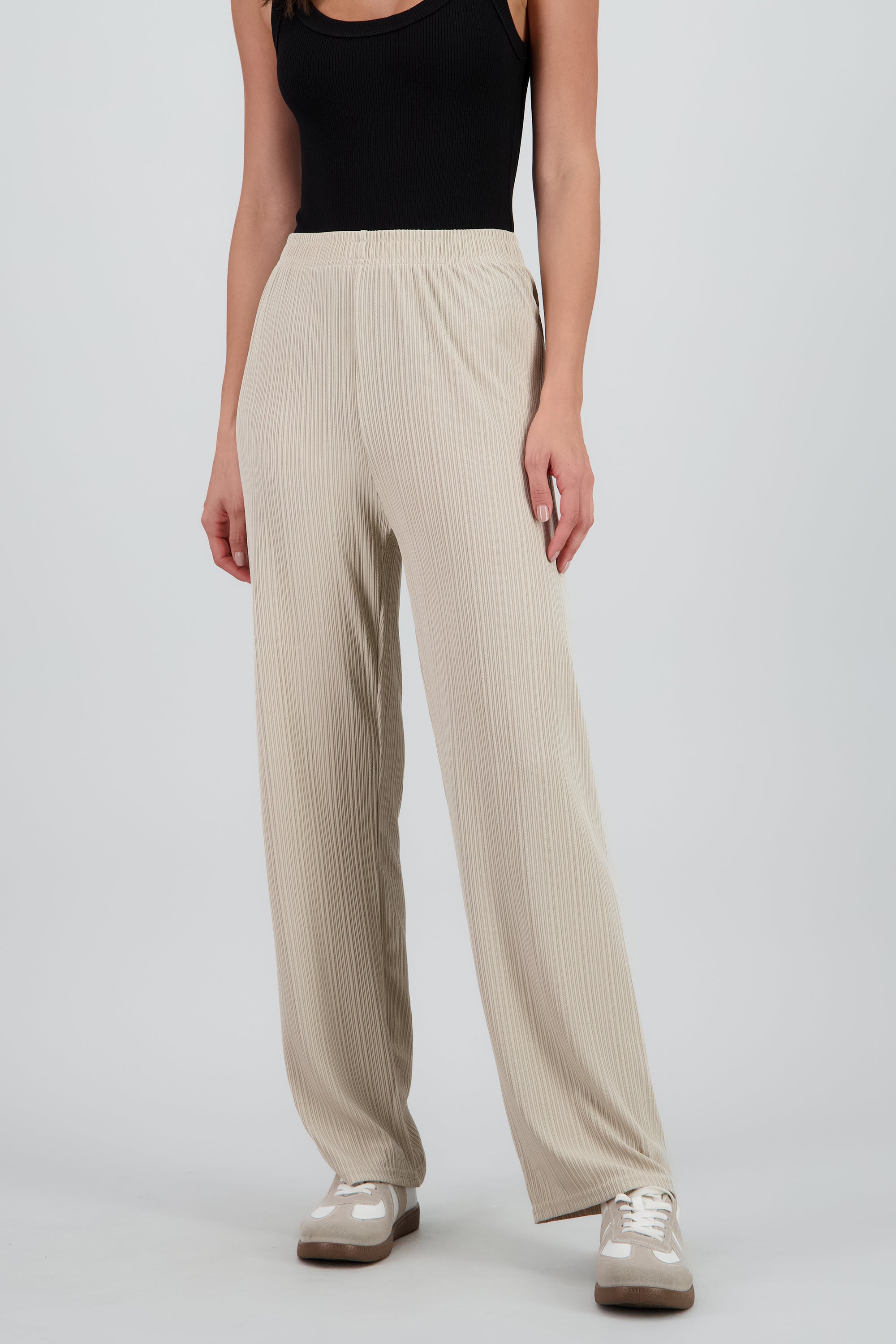 Pantalon amplio rib liso KHAKI