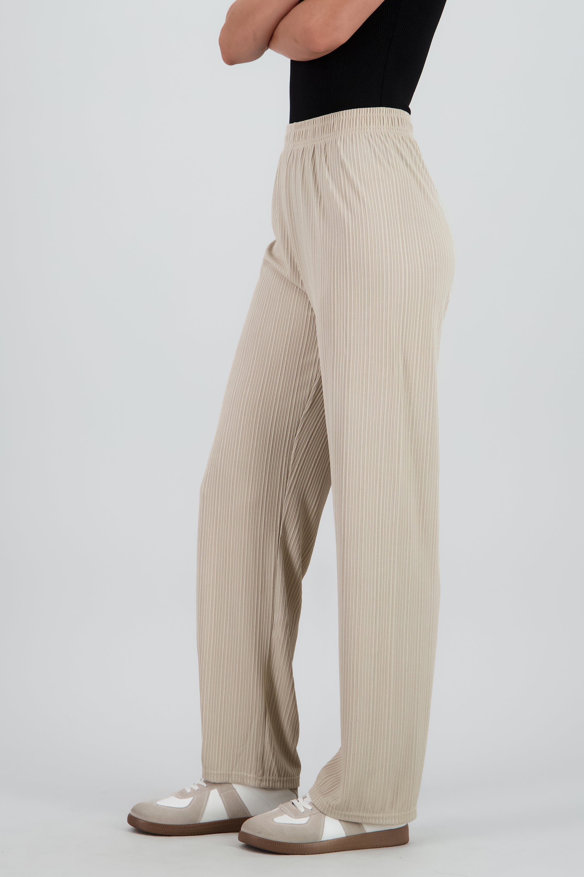 Pantalon amplio rib liso KHAKI