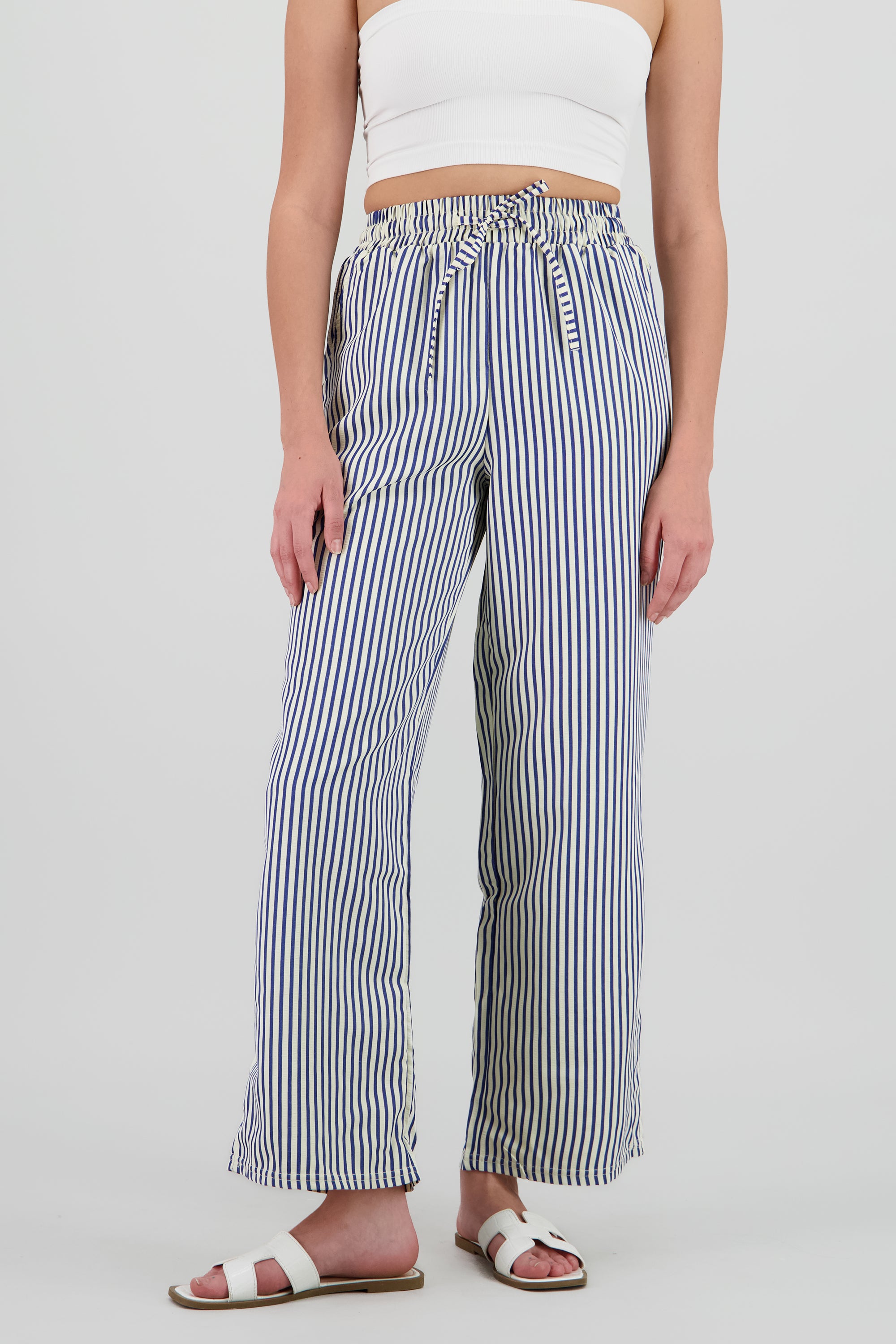 Pantalon rayas textura AZUL COMBO