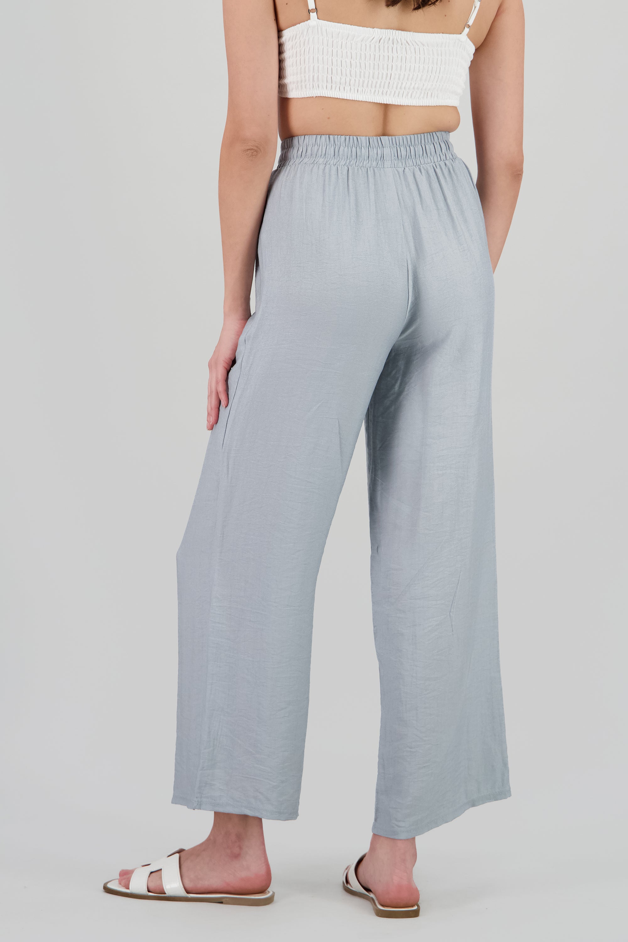 Pantalon amplio con jareta AZUL