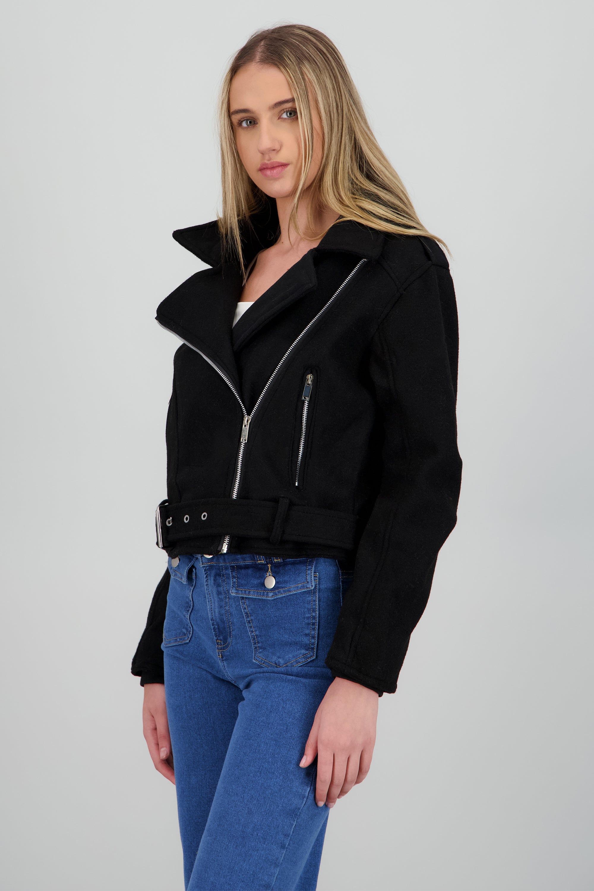 Biker jacker paño NEGRO