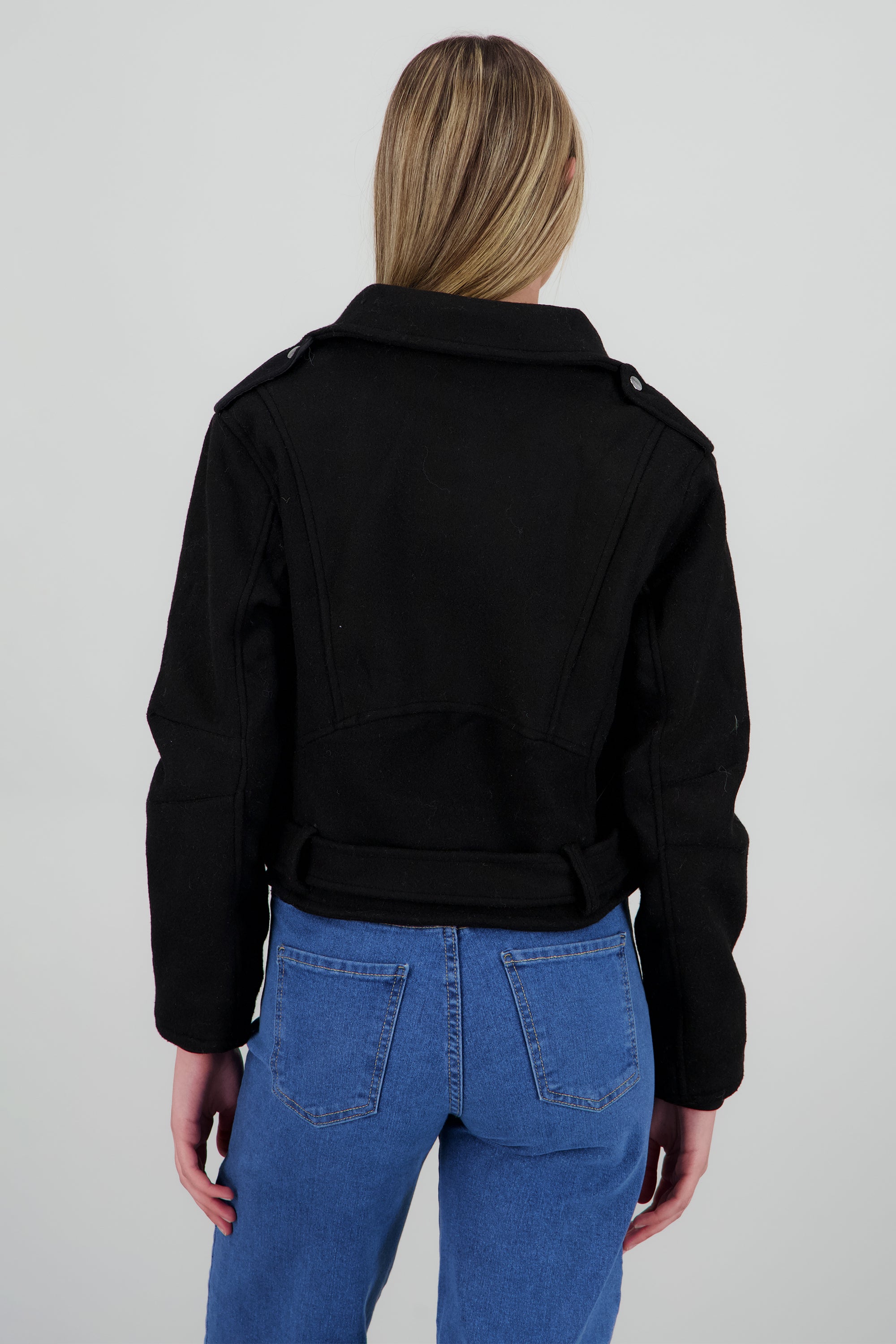 Biker jacker paño NEGRO