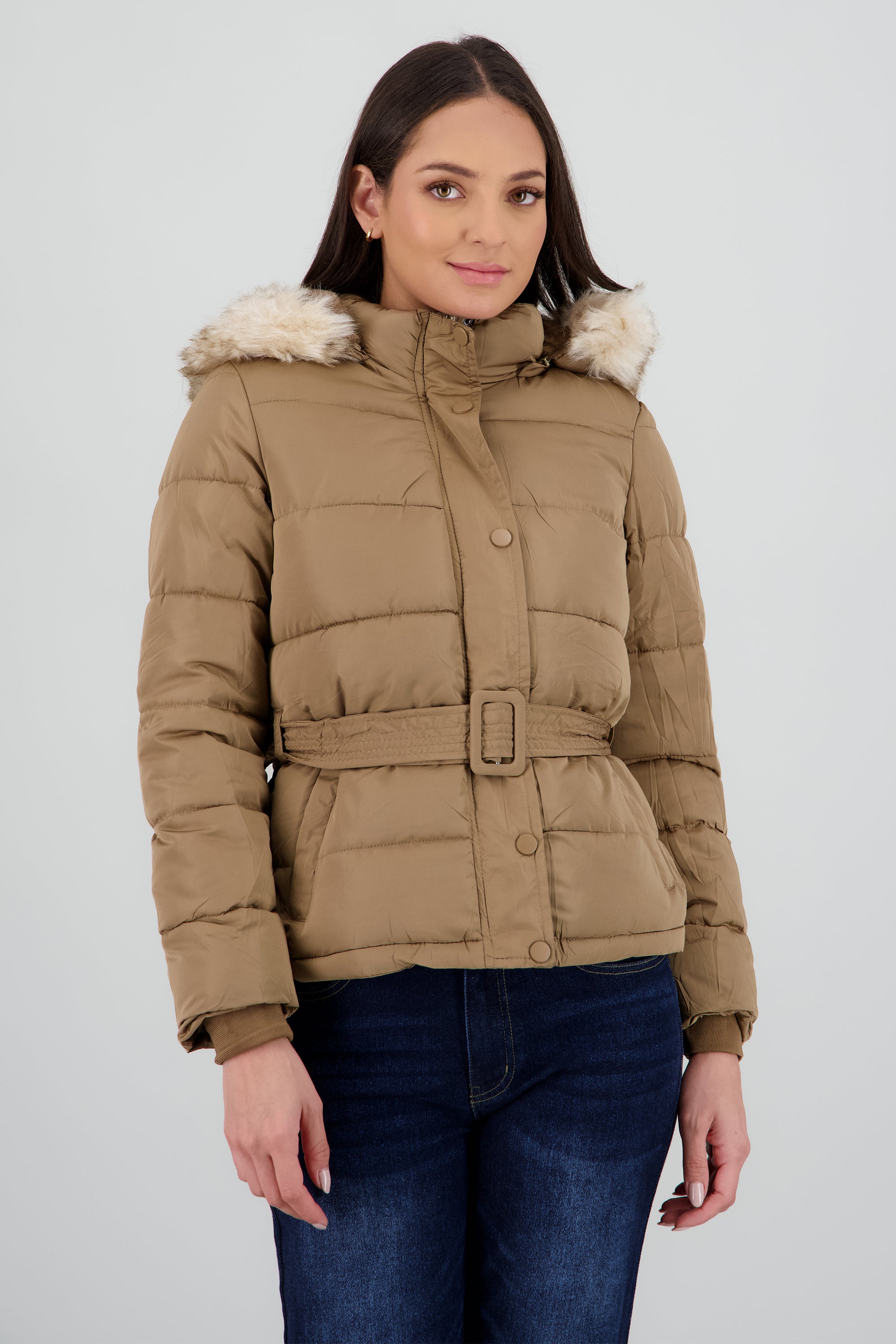 Puffer con cinturon CAFE