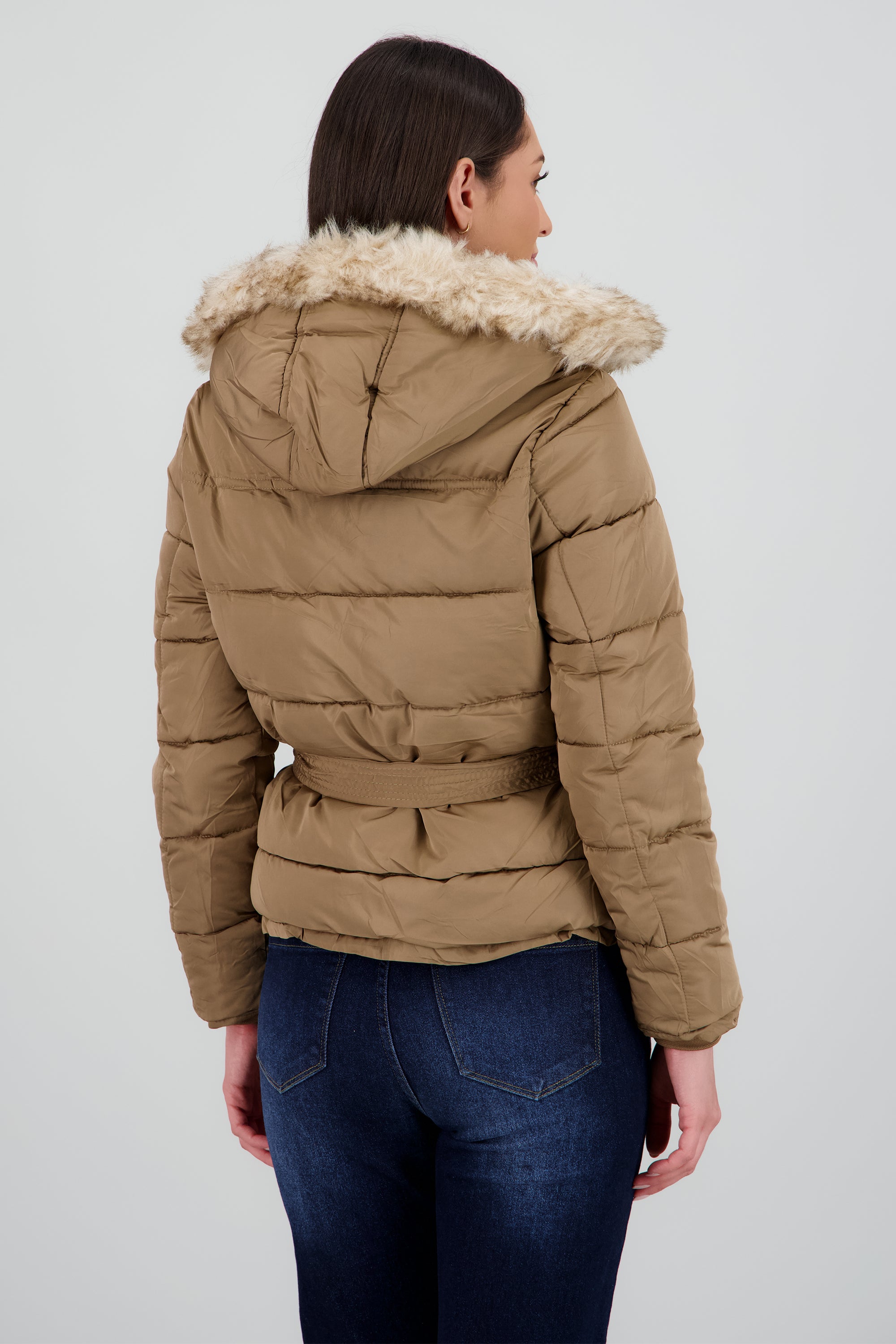 Puffer con cinturon CAFE