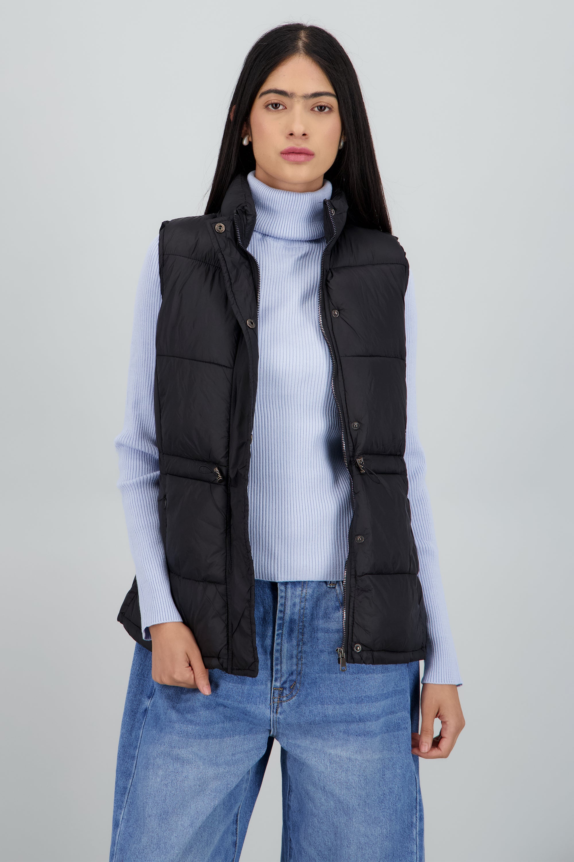 Chaleco capitonado ajustable NEGRO