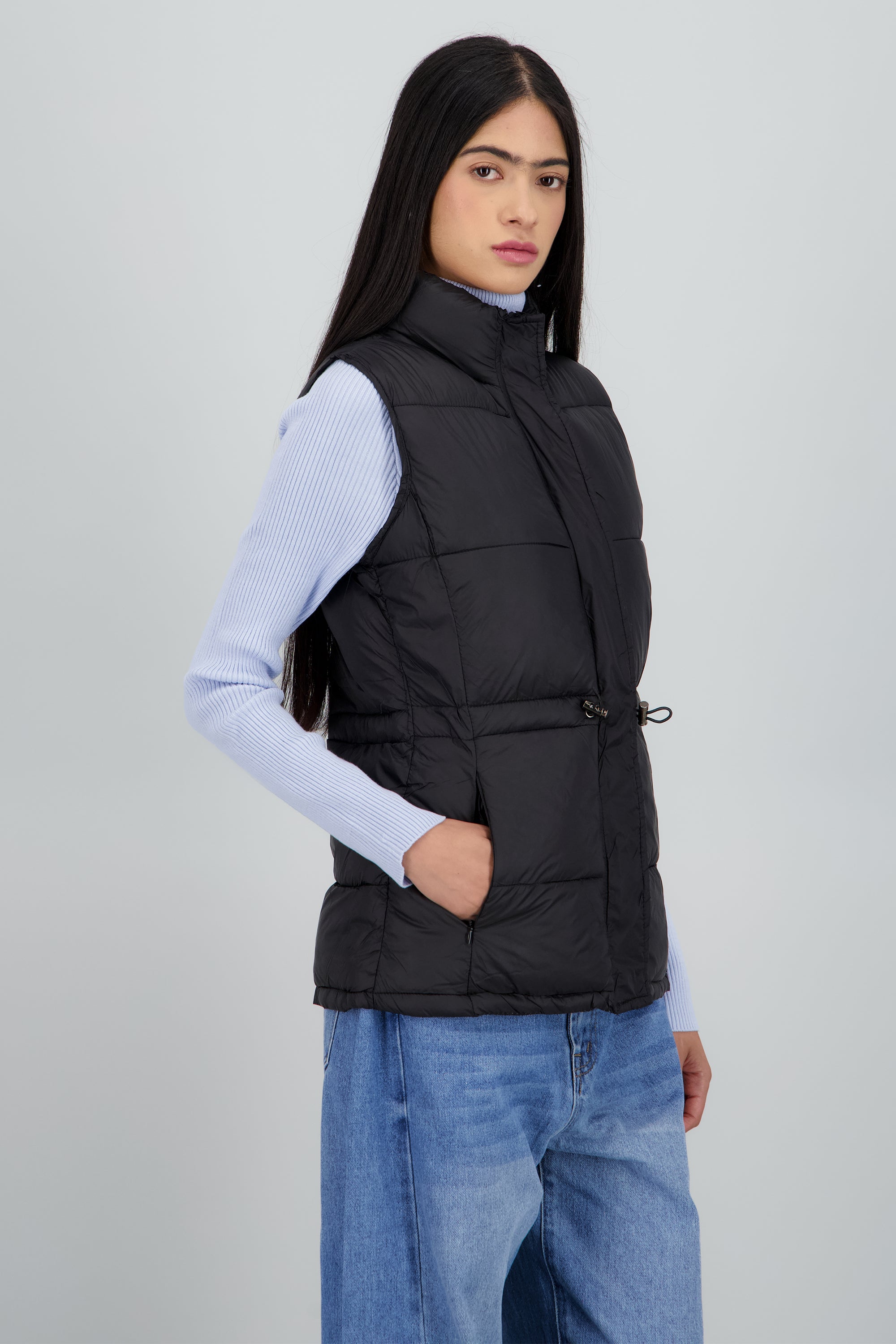 Chaleco capitonado ajustable NEGRO