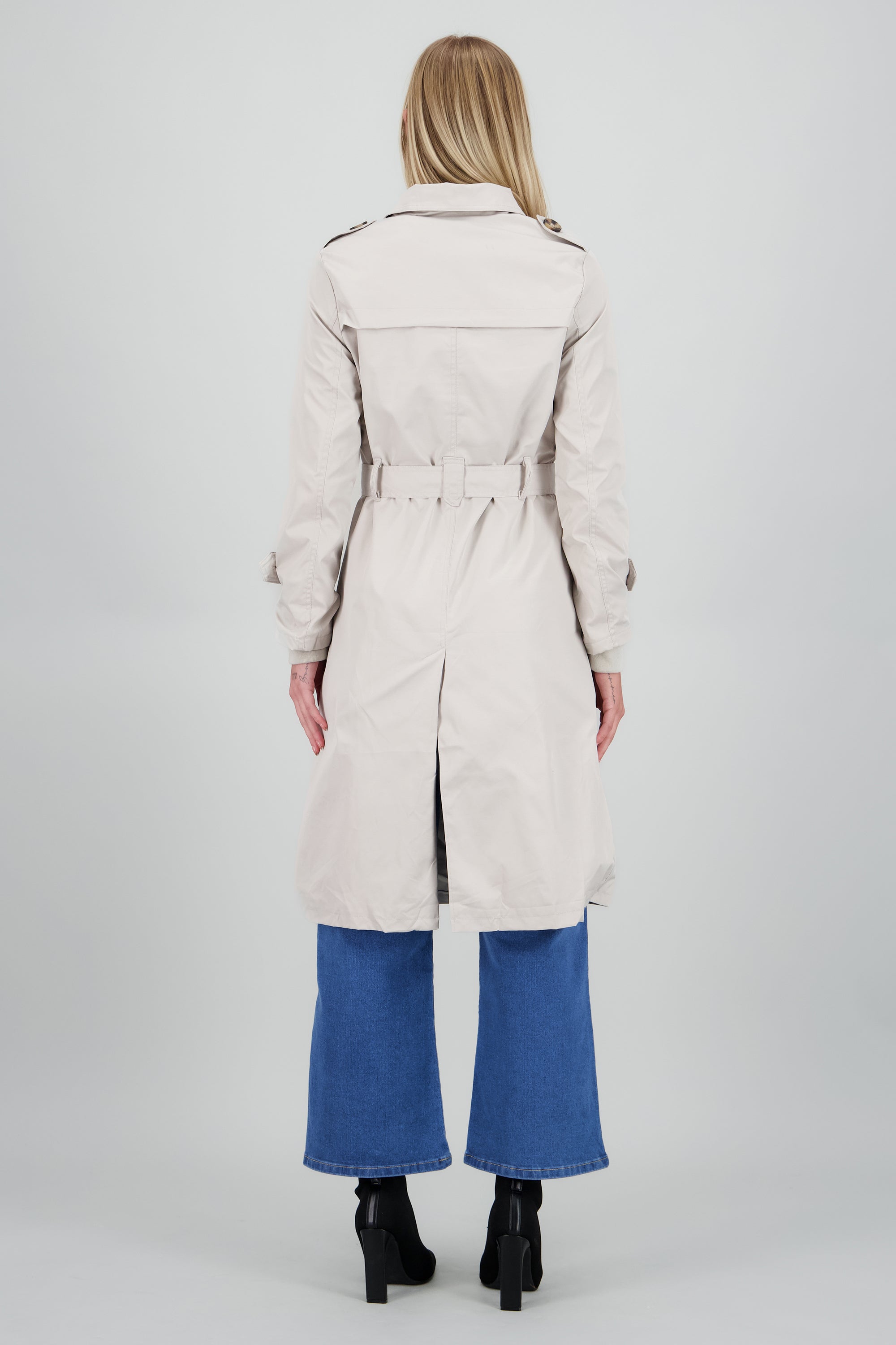 Gabardina maxi lisa HUESO