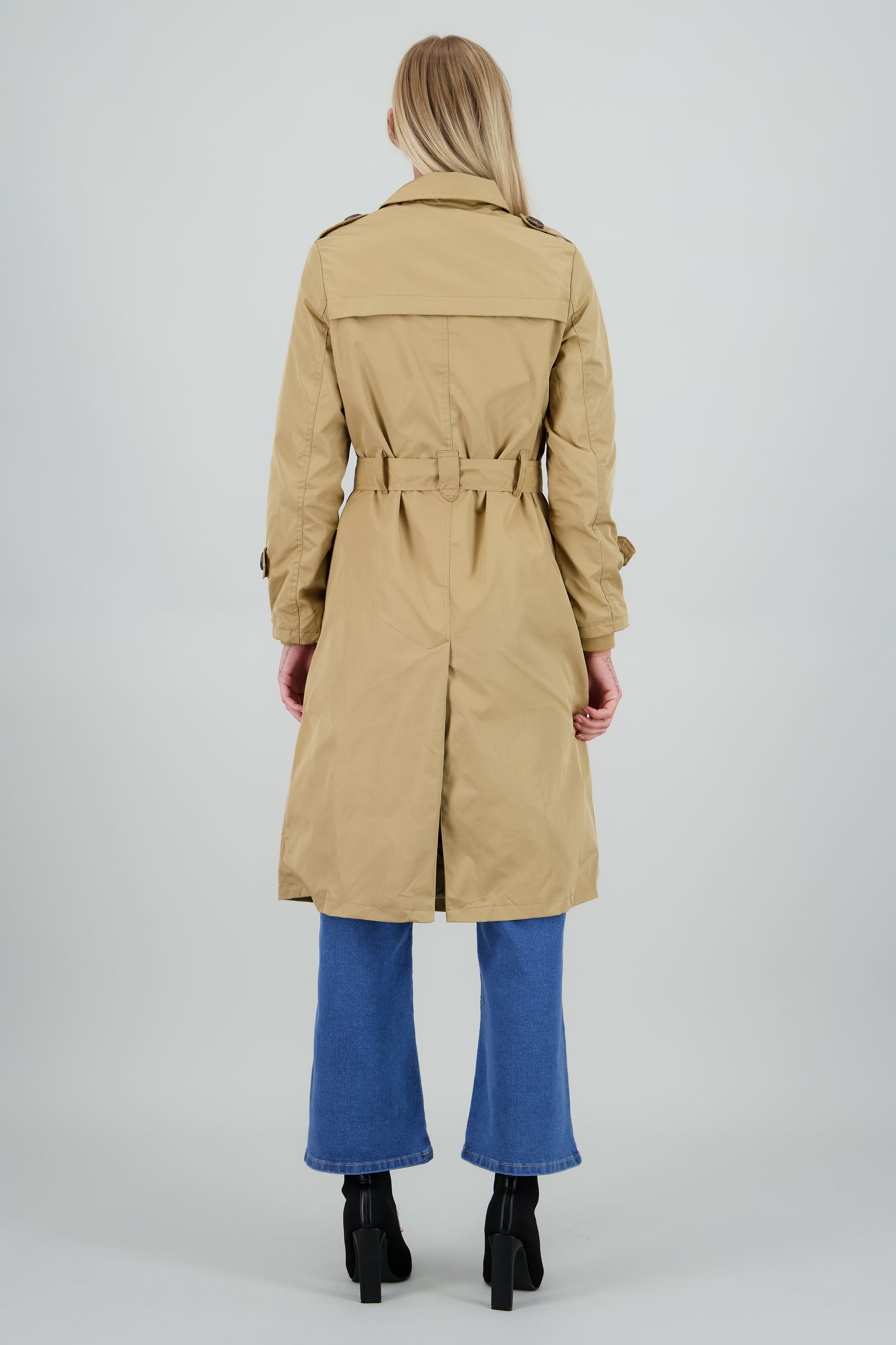 Gabardina maxi lisa KHAKI