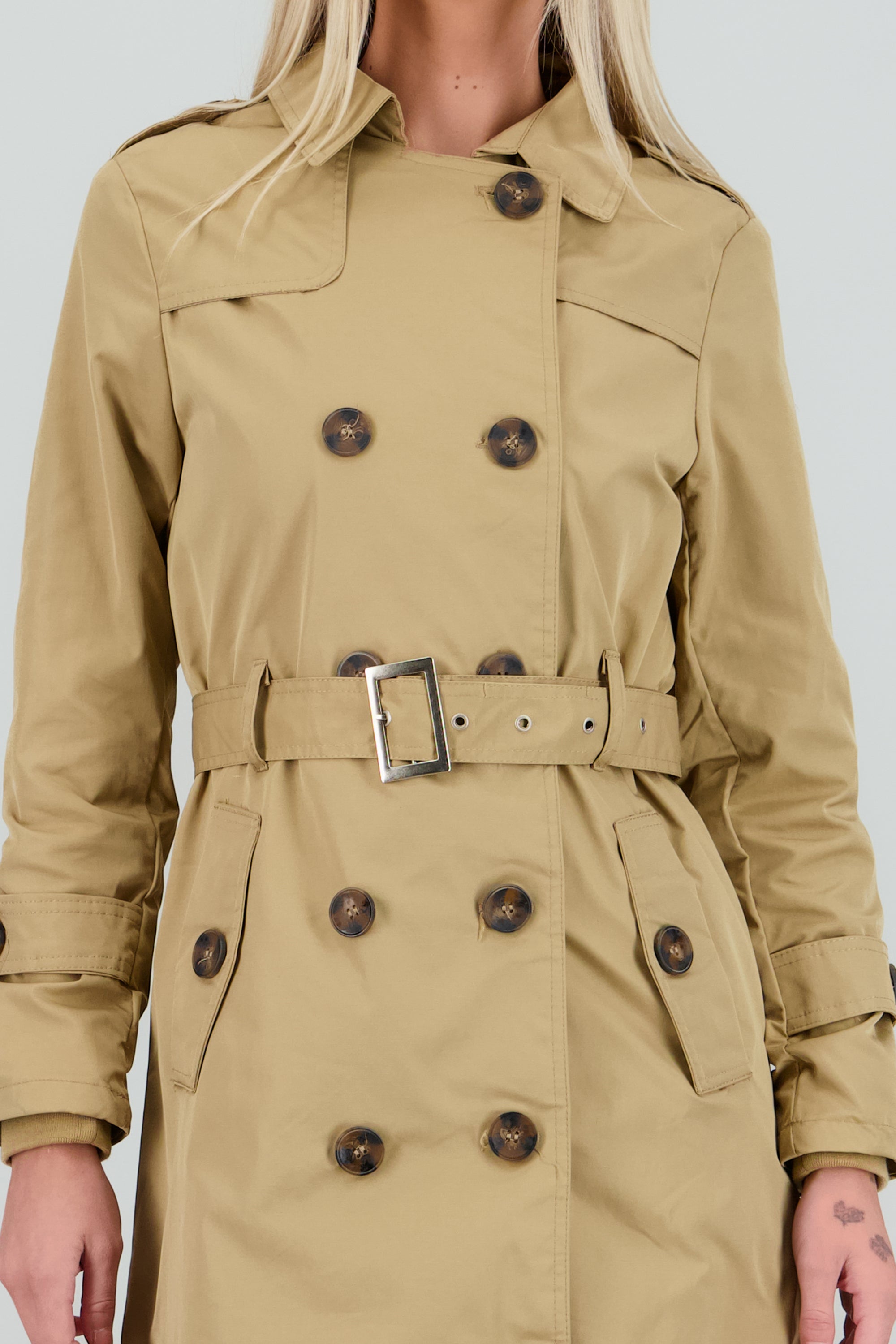 Gabardina maxi lisa KHAKI