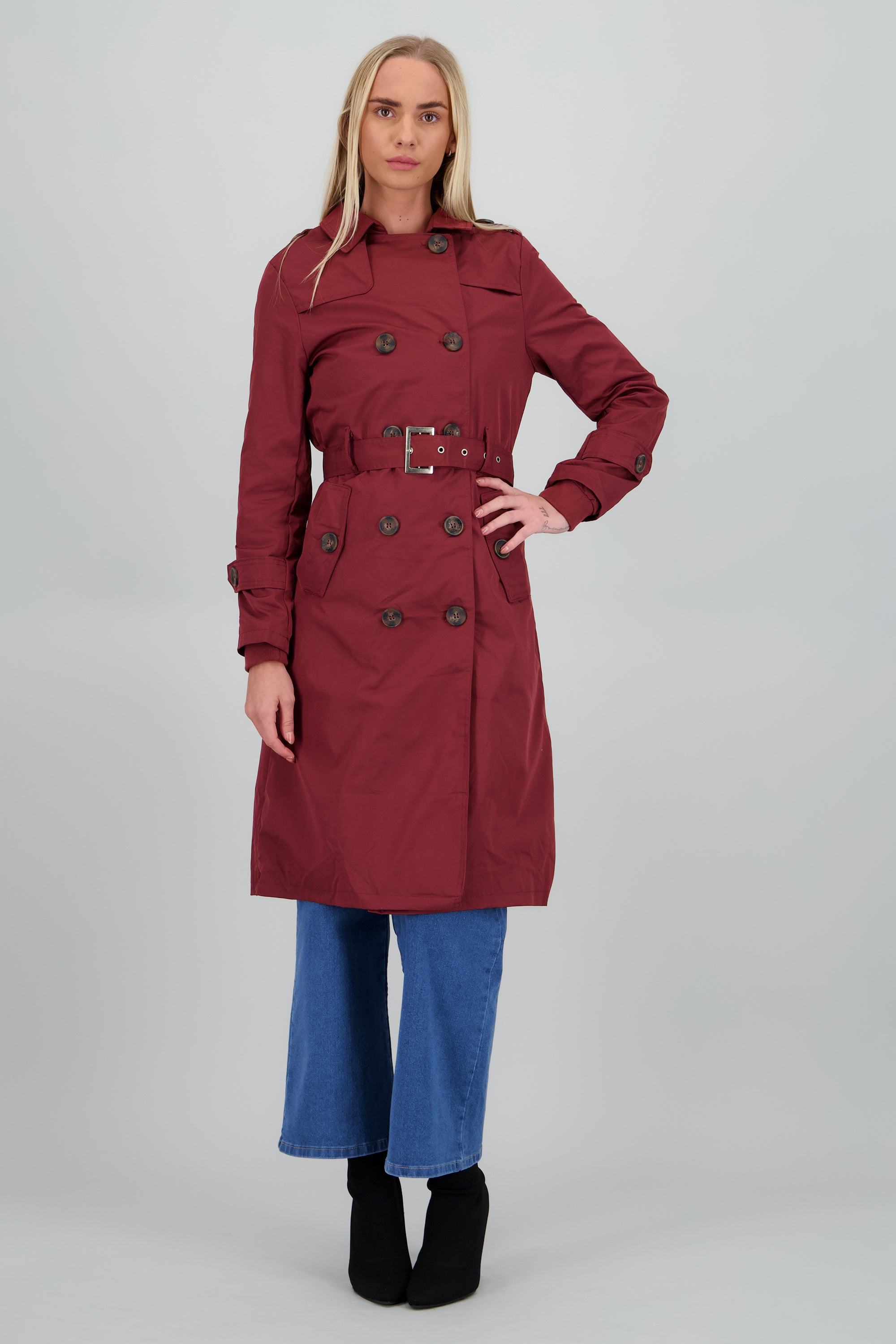 Gabardina maxi lisa VINO