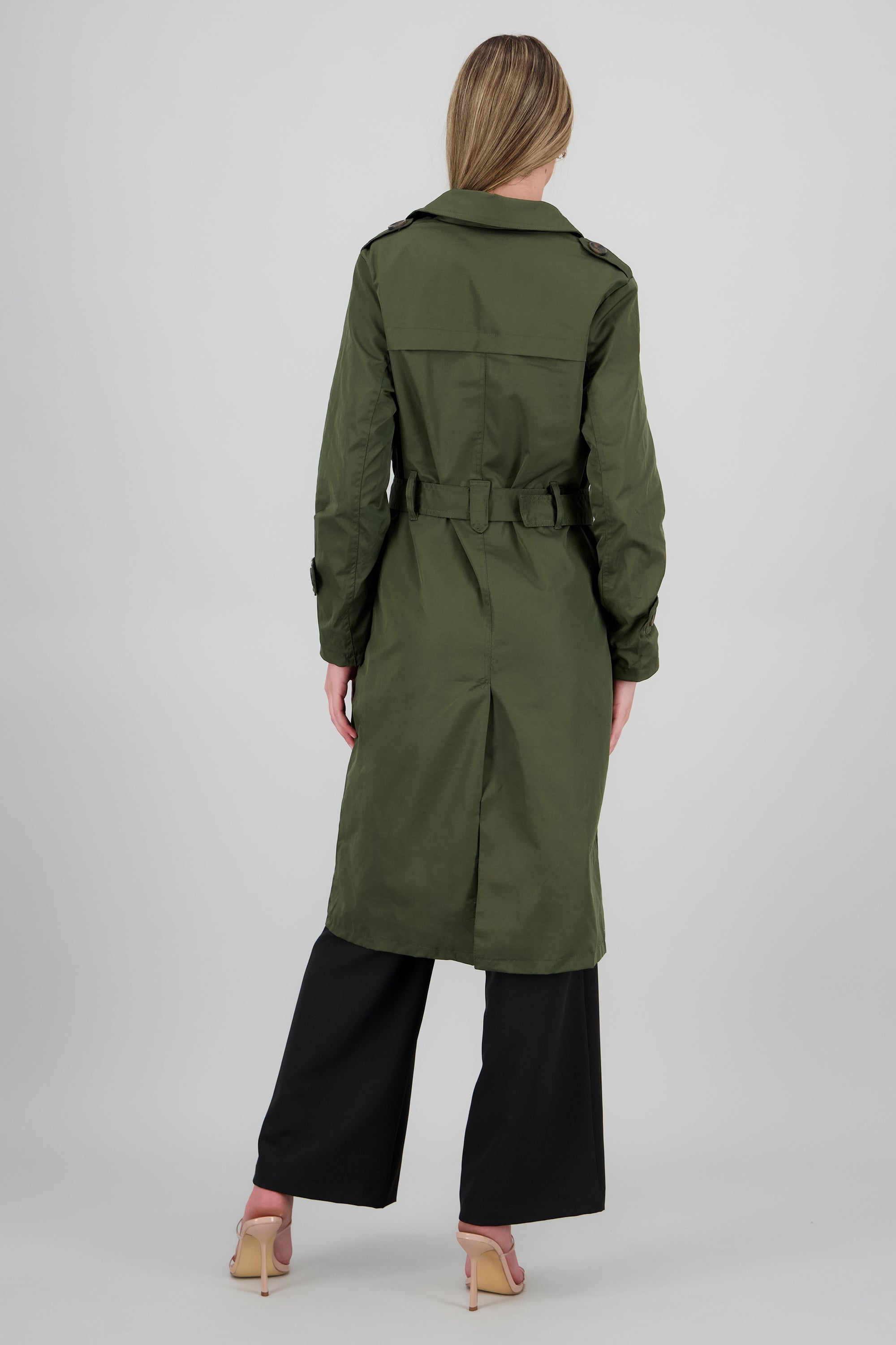 Gabardina maxi lisa OLIVO