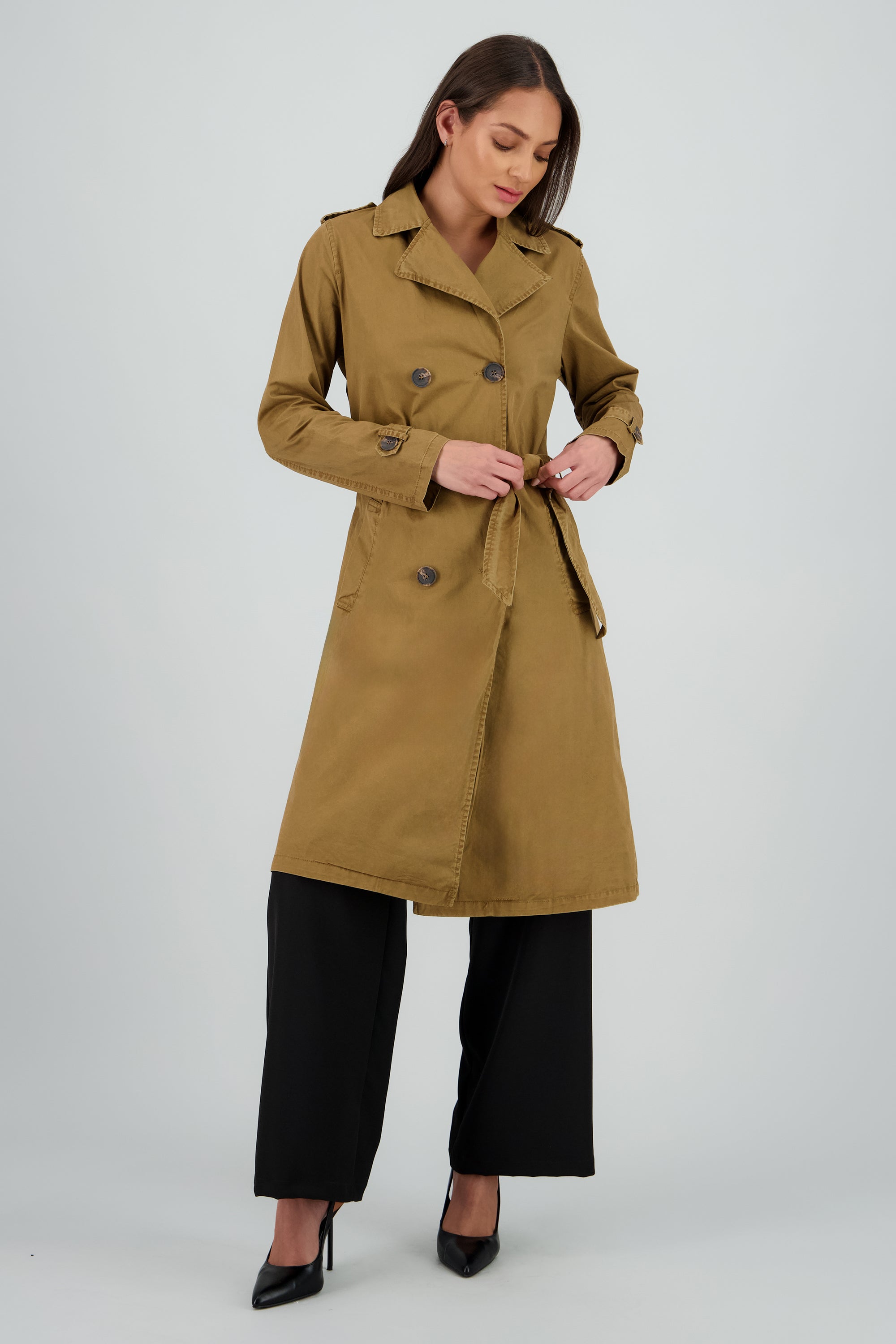Gabardina maxi KHAKI