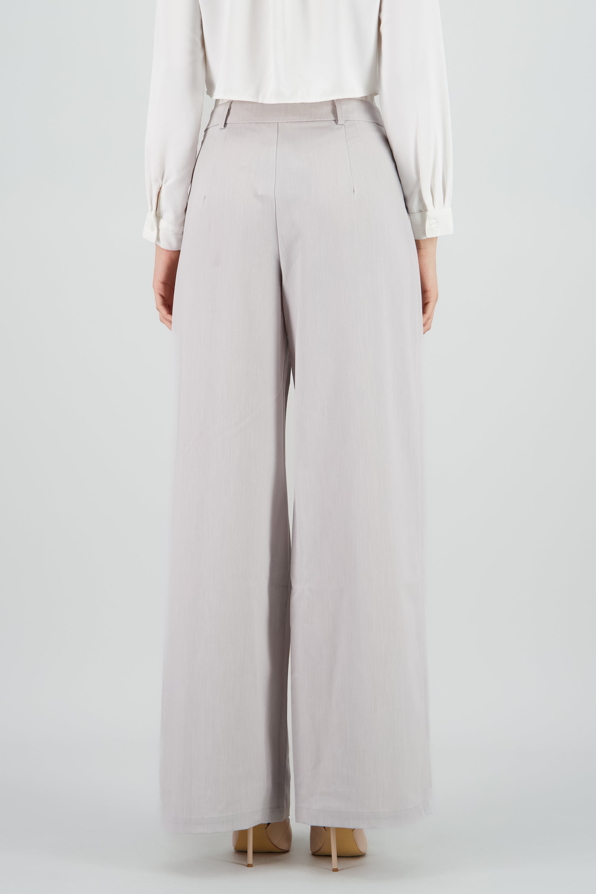 Pantalon sastre doble pretina contraste GRIS COMBO