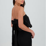 Top strapless globo detalle moño