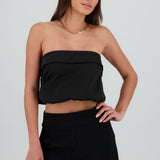 Top strapless globo detalle moño