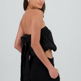 Top strapless globo detalle moño