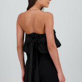 Top strapless globo detalle moño