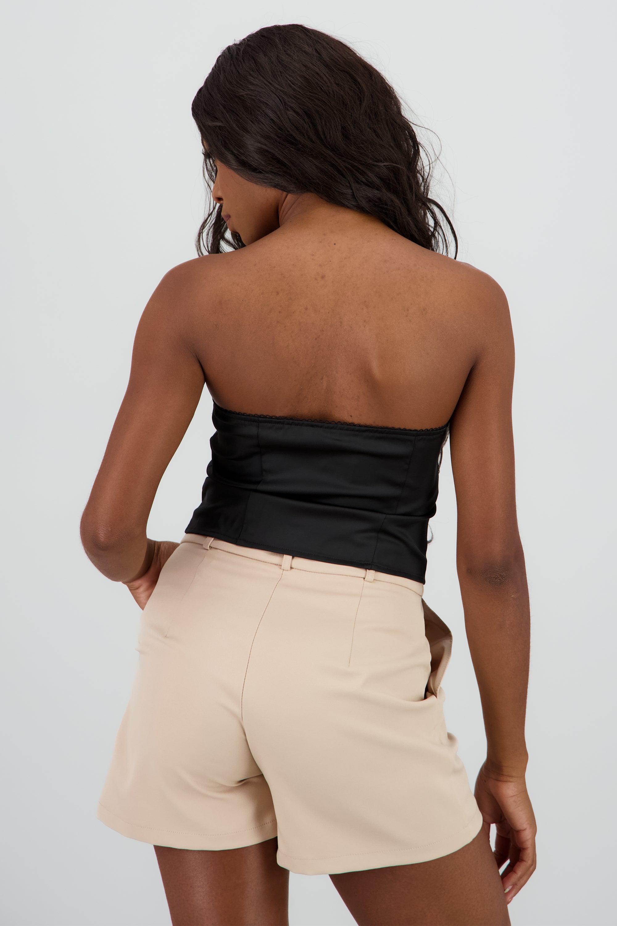 Corset detalle broches al frente NEGRO