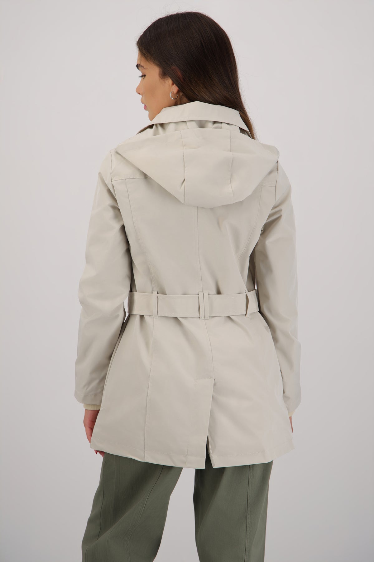 Gabardina con gorro HUESO