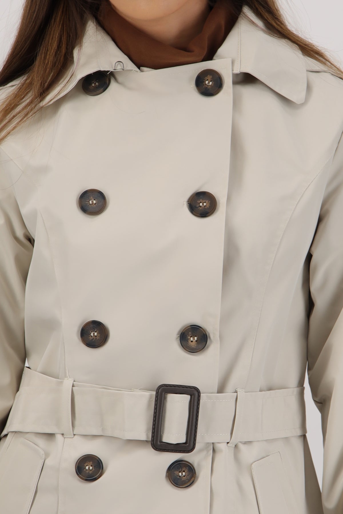 Gabardina con gorro HUESO