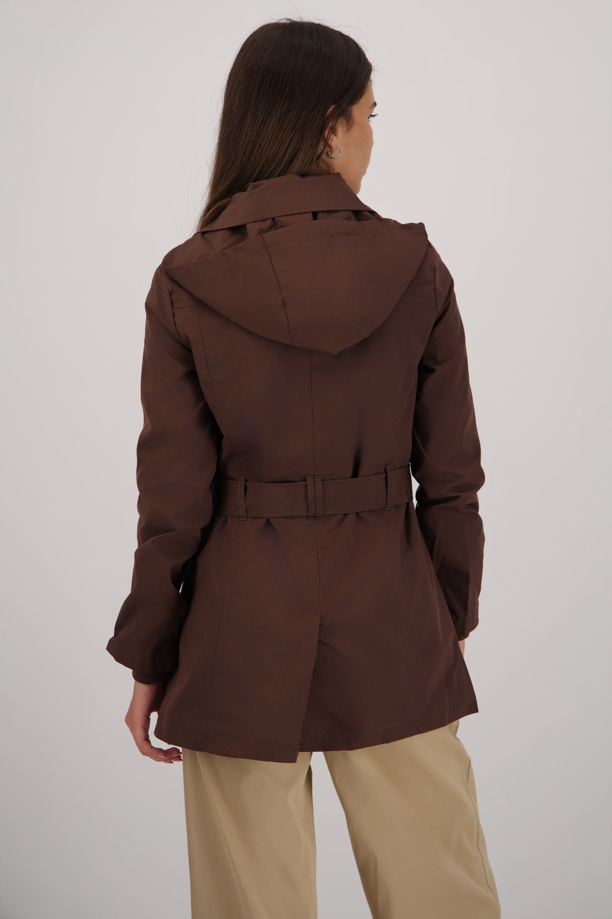 Gabardina con gorro CHOCOLATE